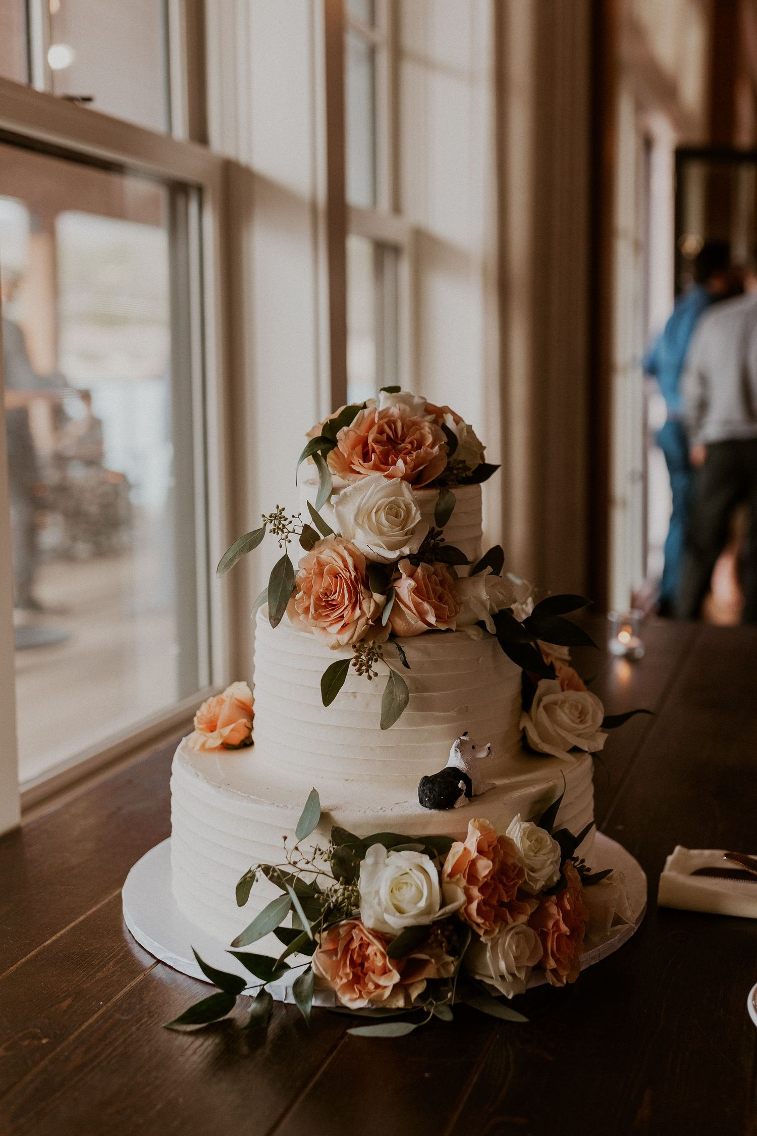Wedding cake created by Fredericks Pastries.