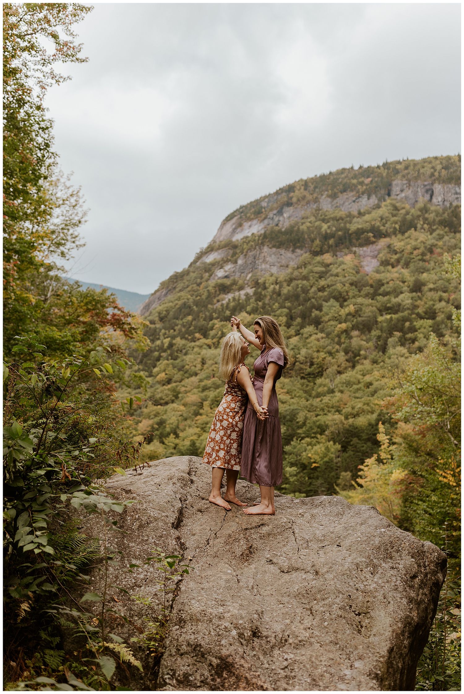 Mountain engagement photos in New Hampshire
