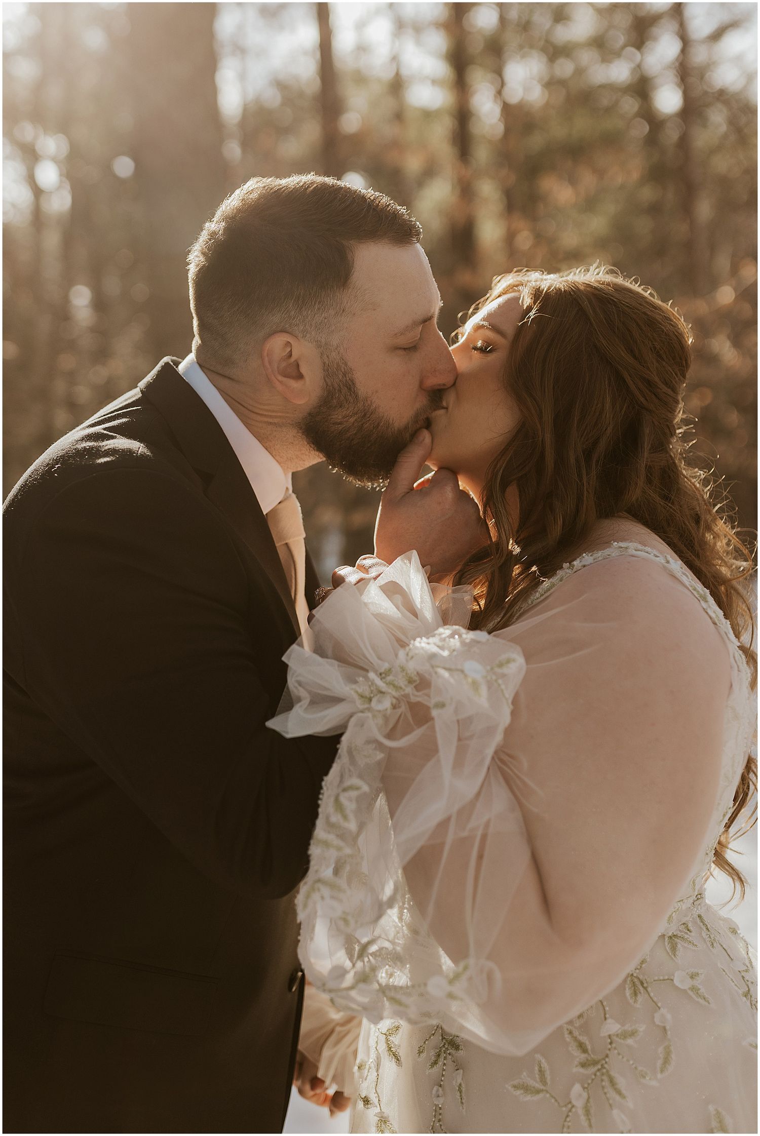 NH winter forest wedding