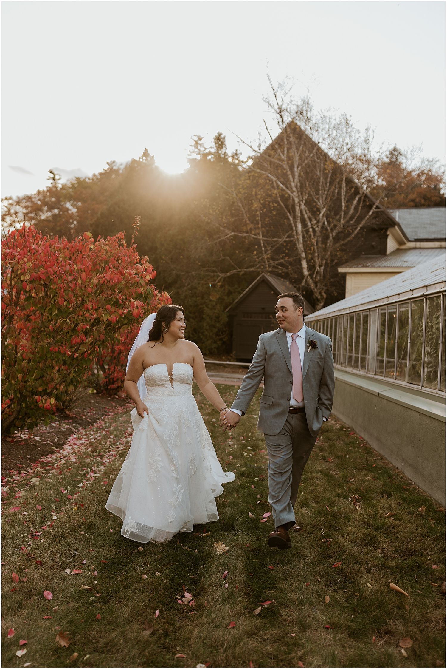 Couple at the Barn on the Pemi wedding in New Hampshire