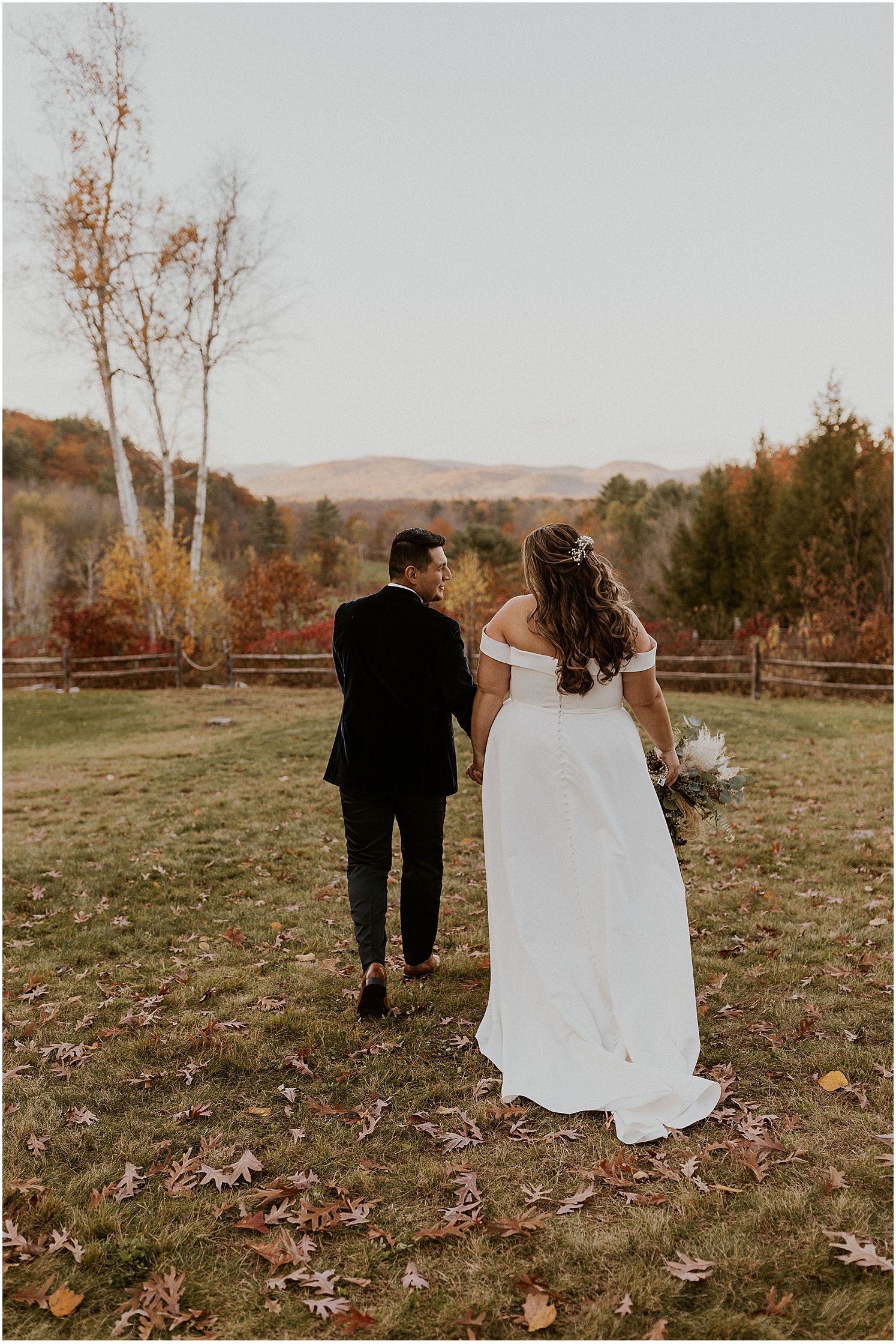 NH fall wedding in the mountains