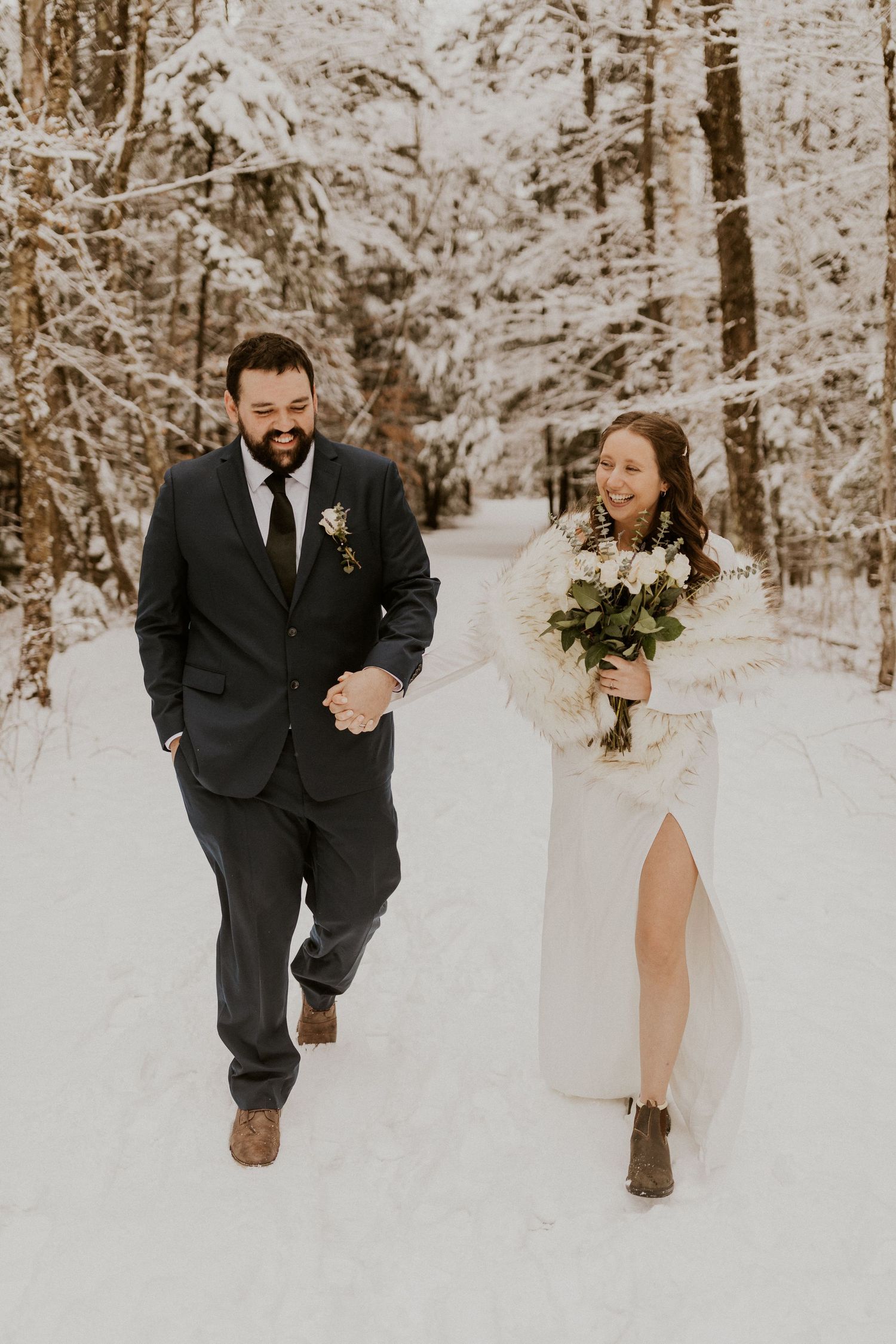 White Mountains NH elopement in winter