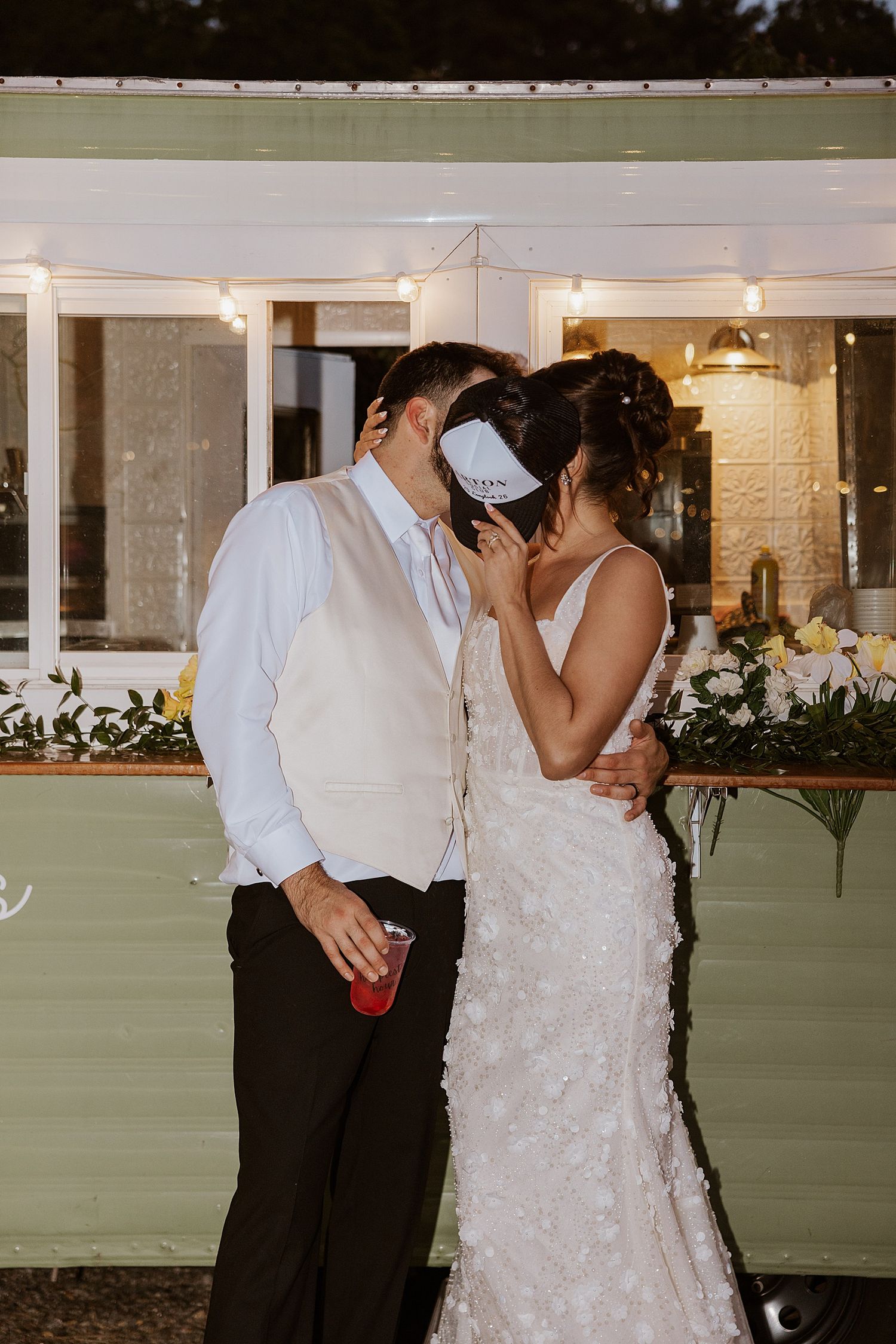 Bride and groom at their NH wedding reception