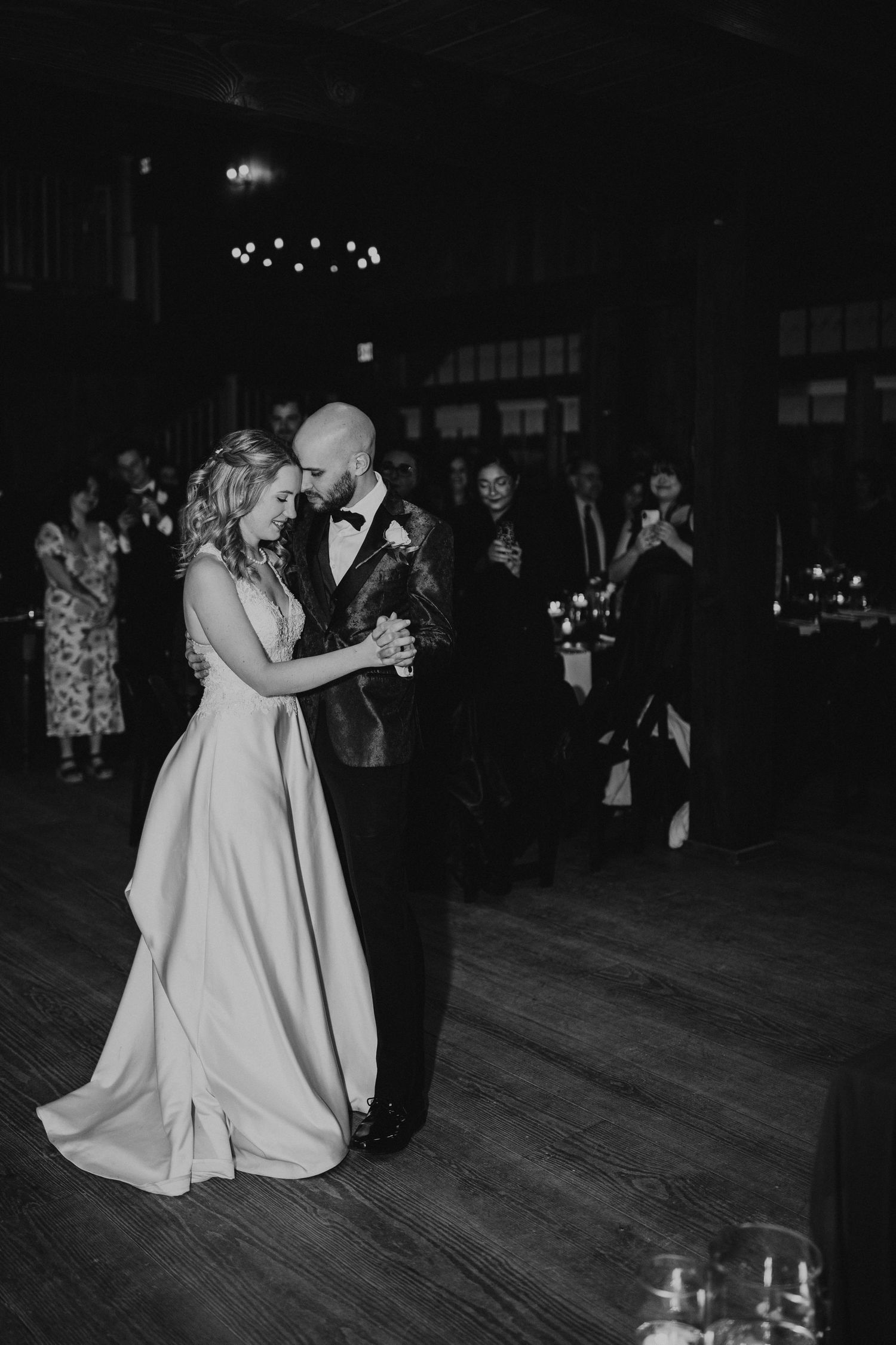Deirdre and Brodie sharing their first dance as husband and wife at their wedding in Tamworth New Hampshire.