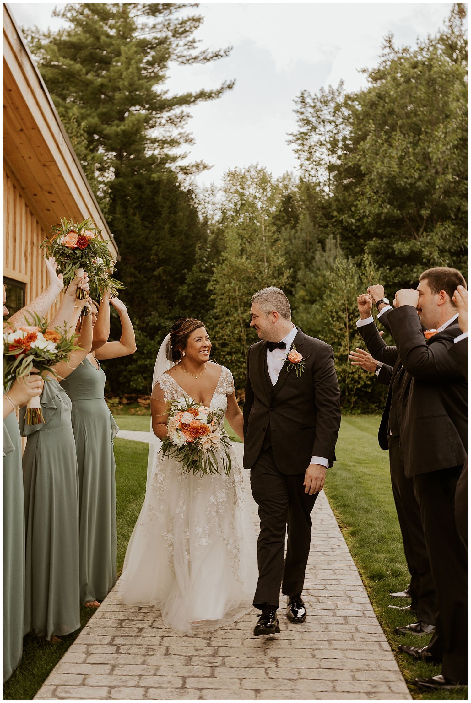 New Hampshire wedding bridal party photo