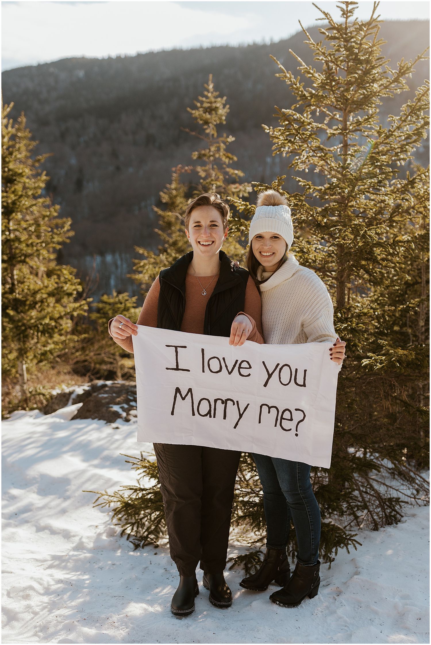 Engagement pictures in the White Mountains Crawford Notch NH