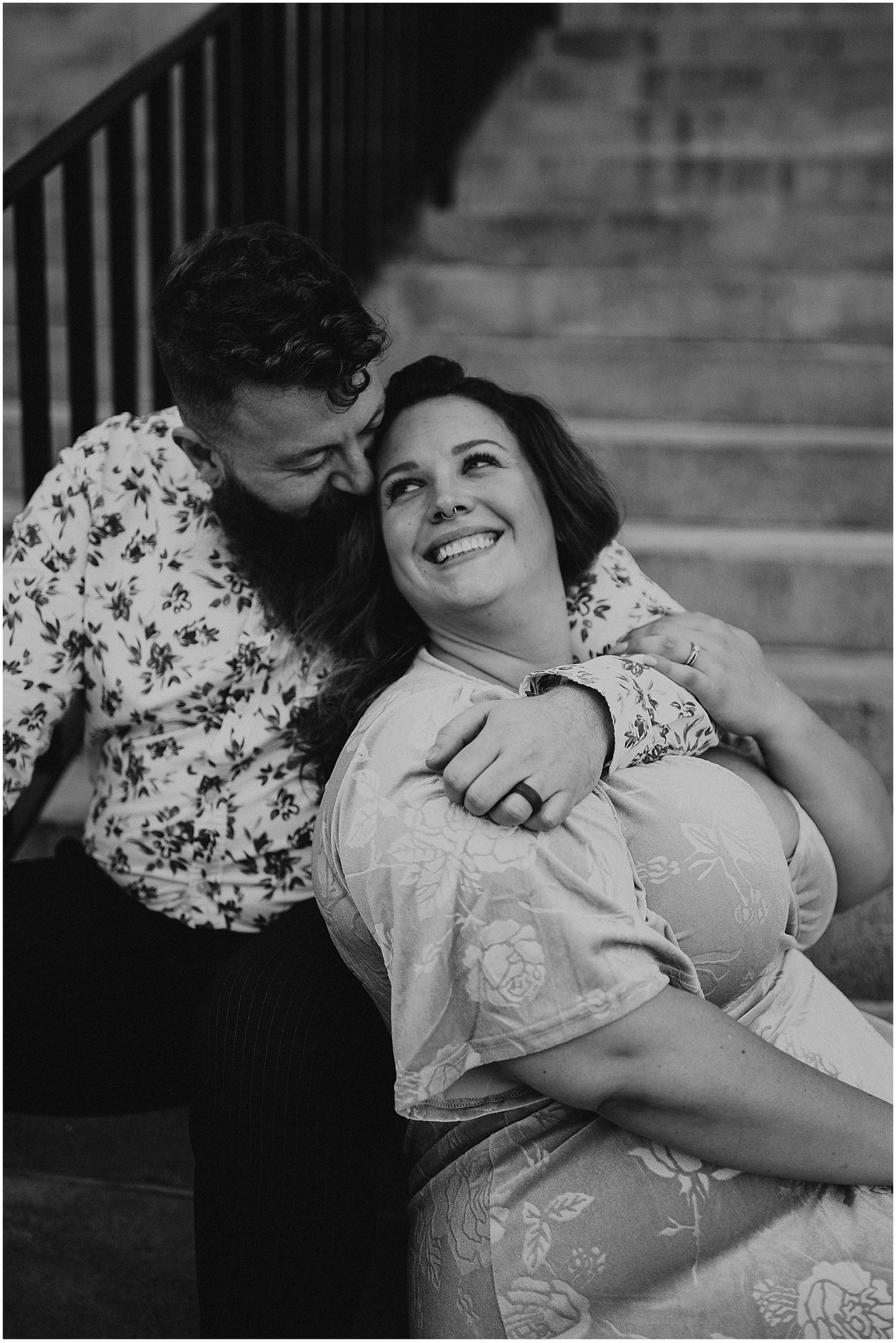 New England couple taking Portland Maine engagement photos
