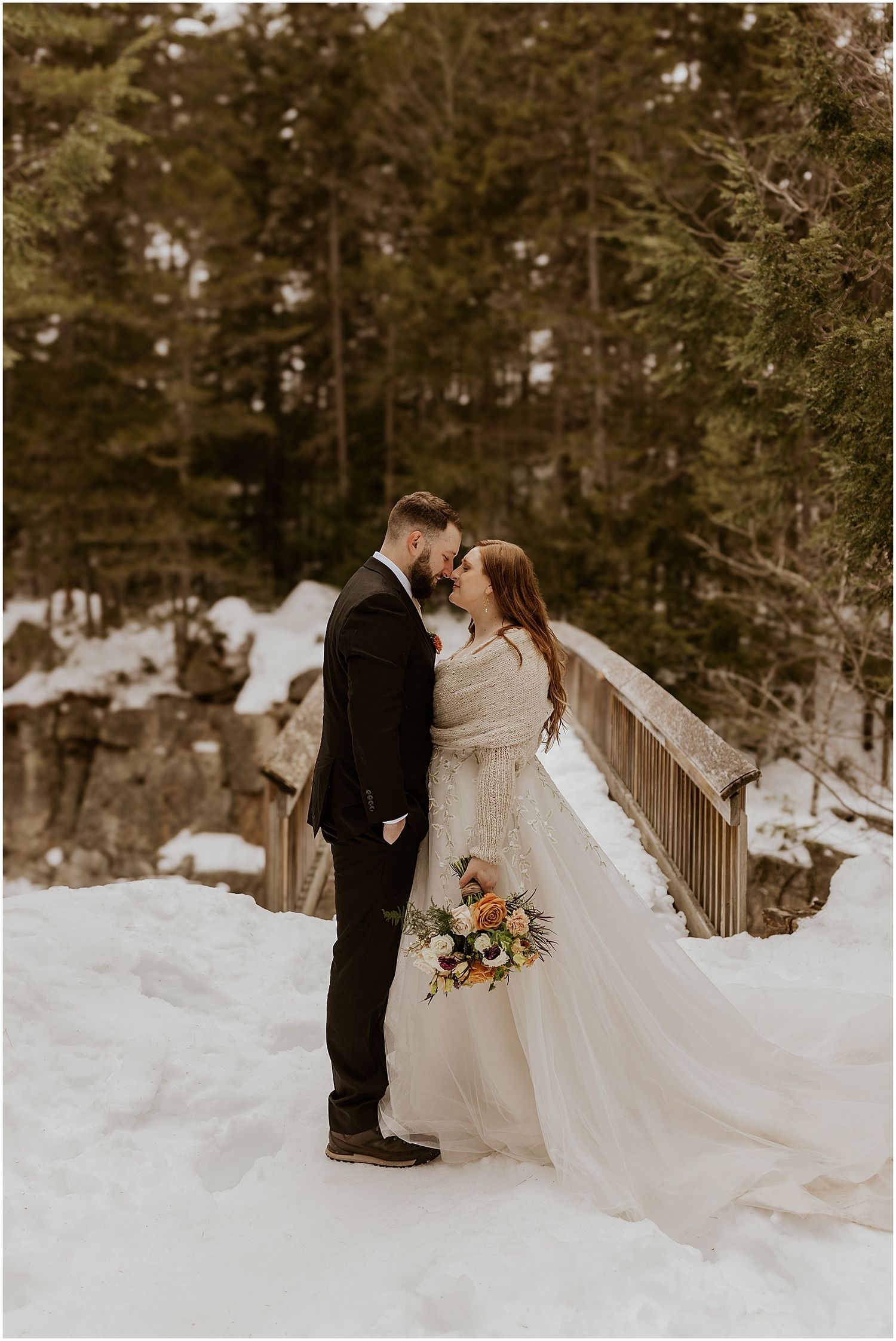NH Forest winter wedding