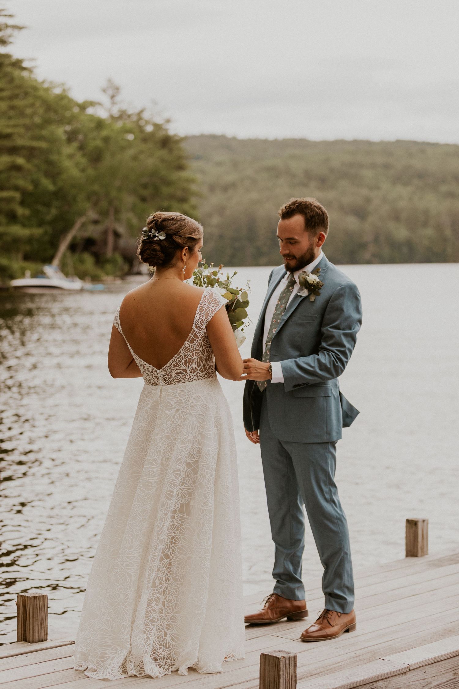 laid back lakeside wedding at Lake Shore Village Resort in Weare New Hampshire