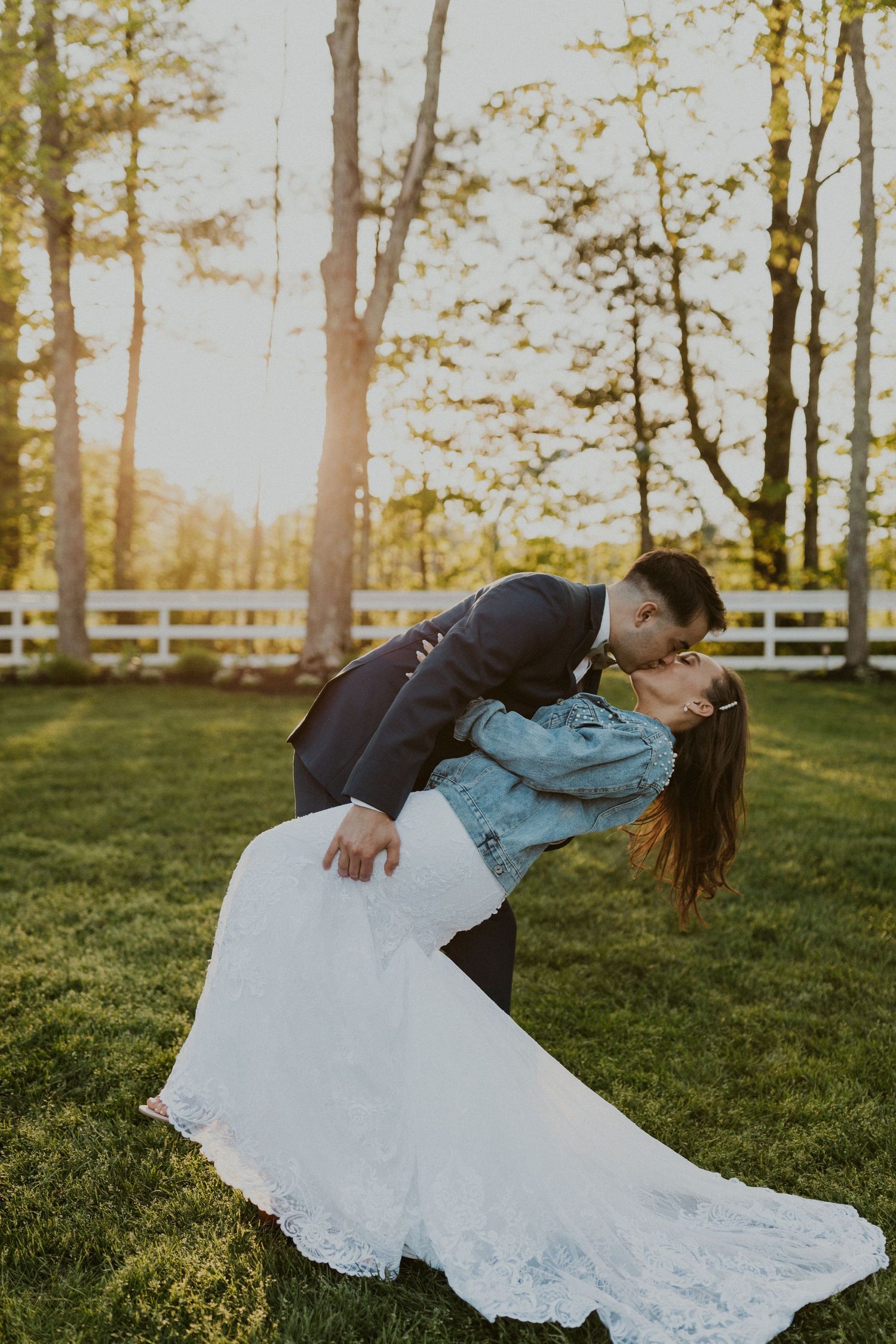 Chrissy and Mike during golden hour portraits at the Arabella Estate in Buxton Maine.