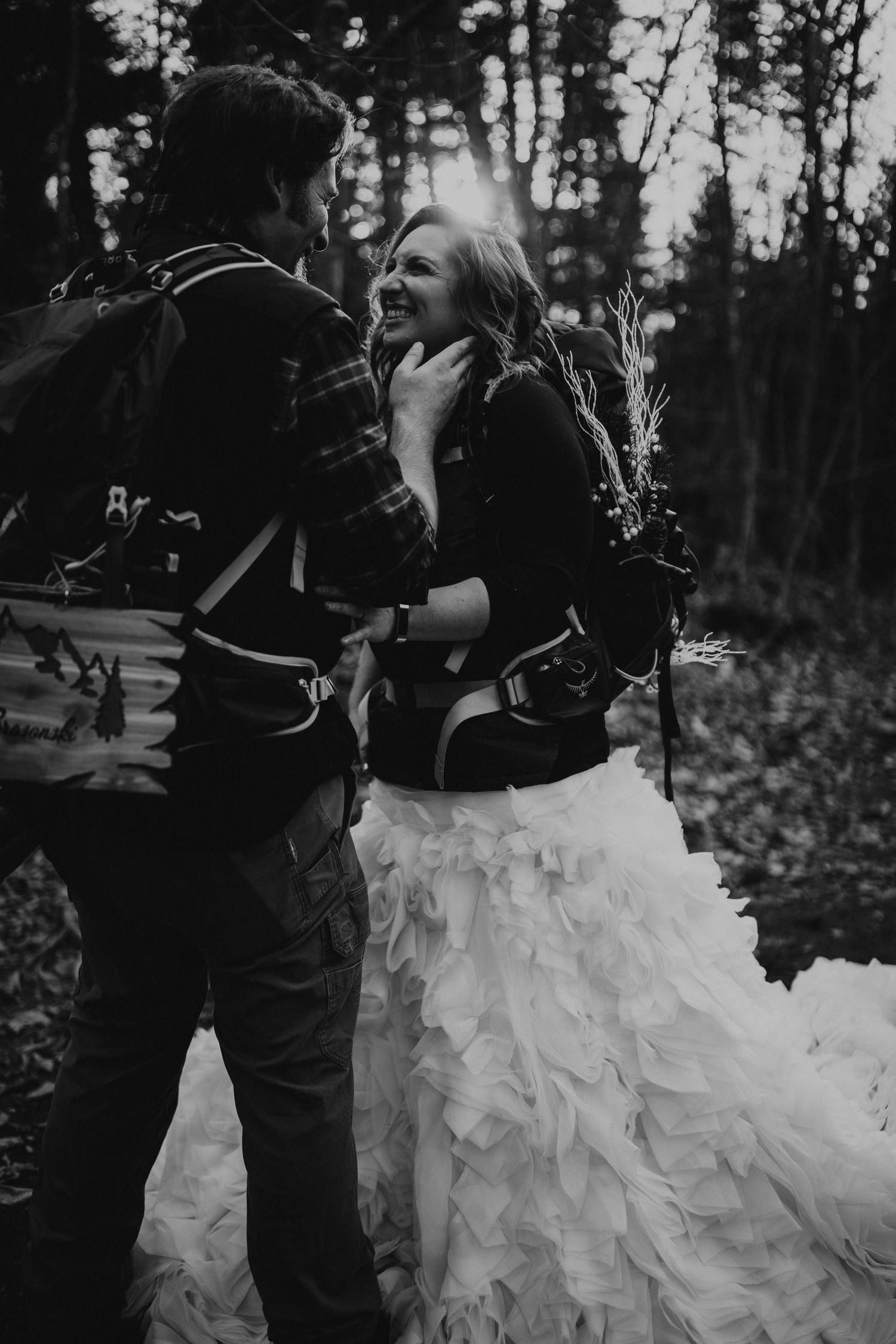 Jackie and Andy Brosonski elope on Mount Cardigan at Sunset