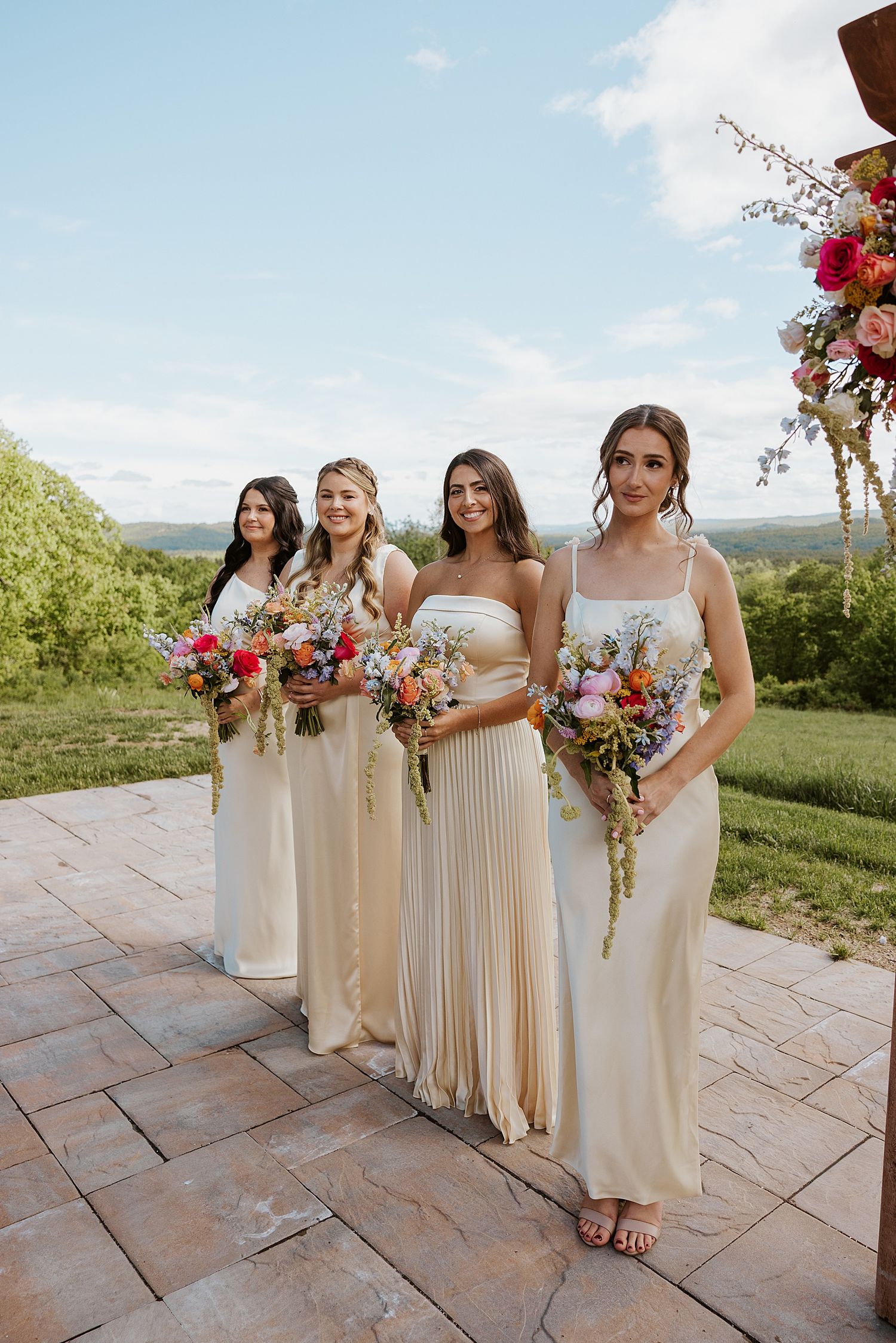Bridesmaids waiting at a NH wedding ceremony