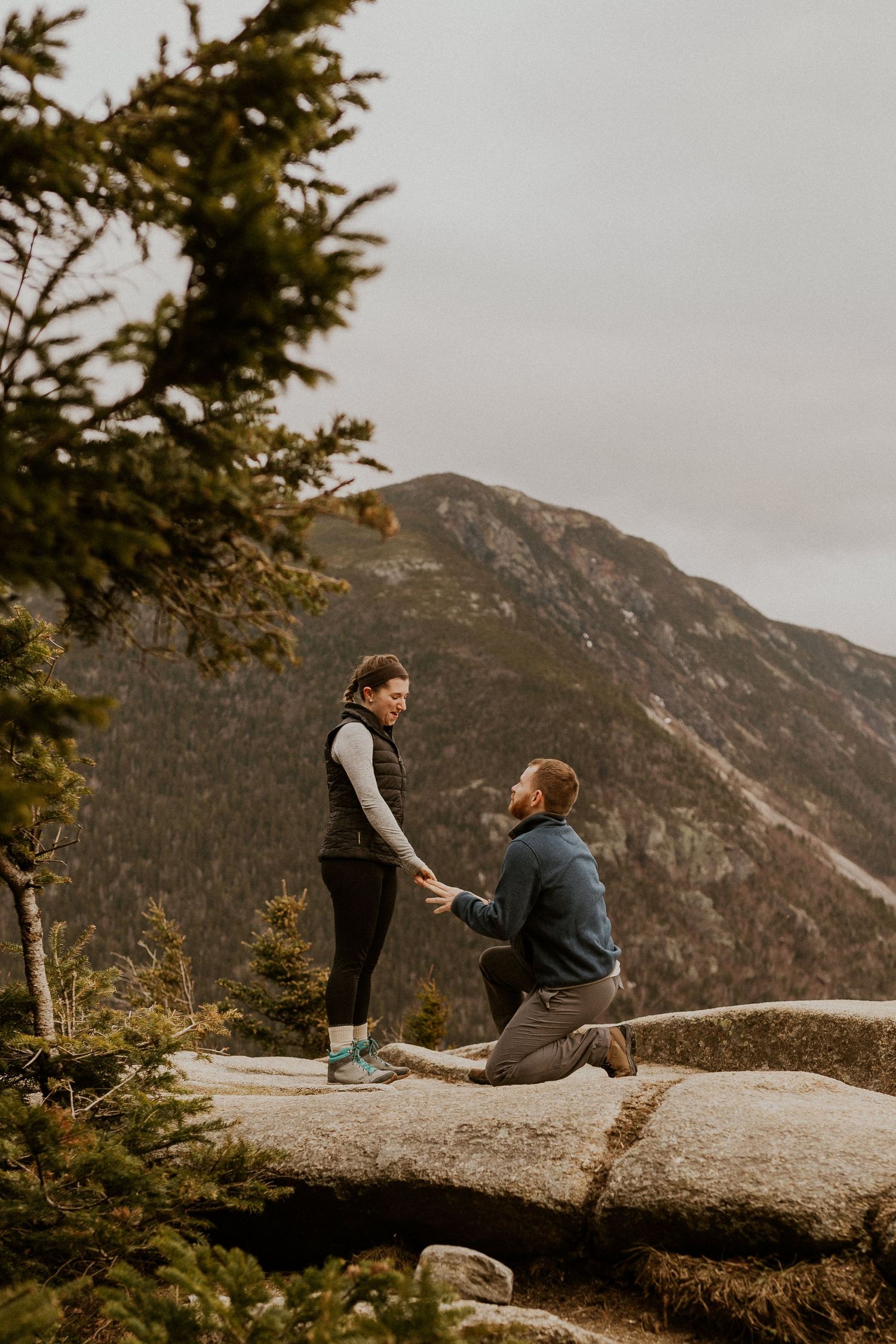 Proposal on the summit of Mount Willard in the White Mountains of New Hampshire.