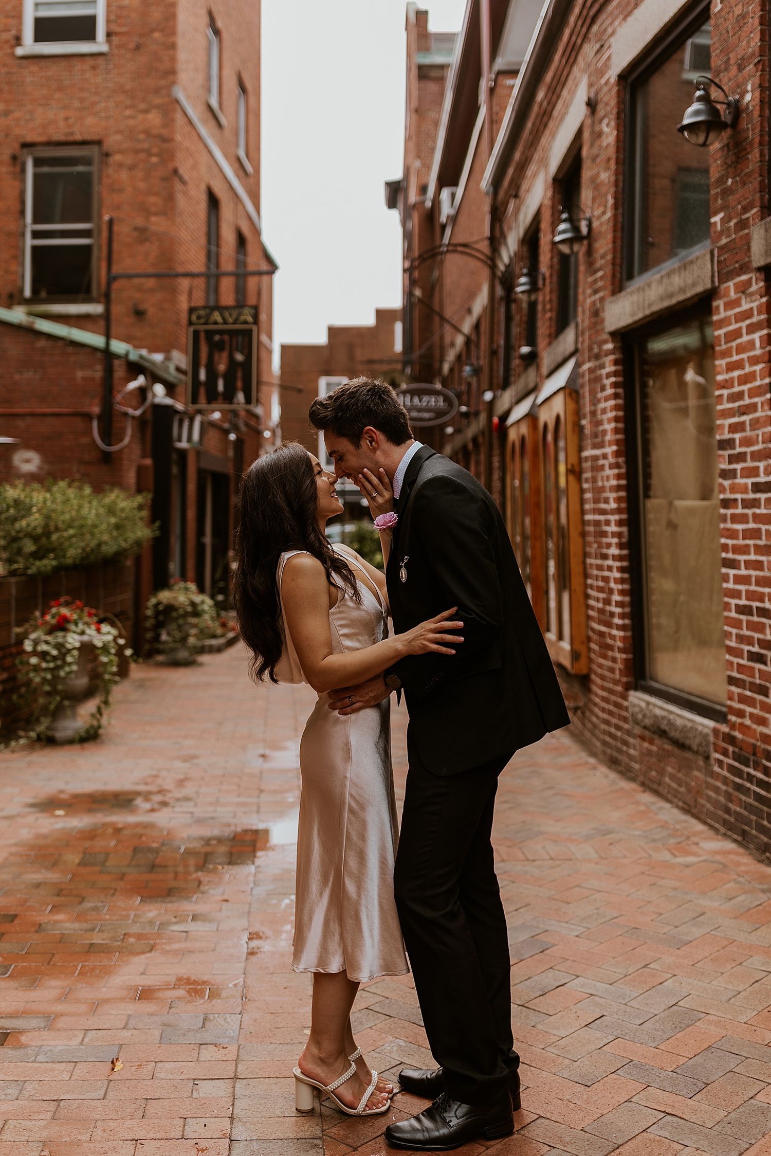 Couple doing a New Hampshire photoshoot for their elopement in Portsmouth