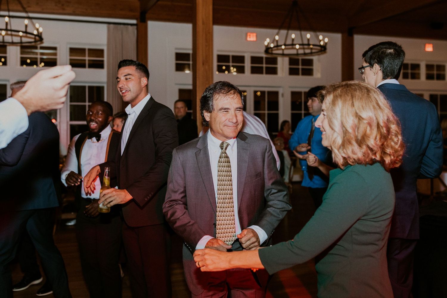 Reception inside the Lake House at Owl's Nest Resort in Thornton, New Hampshire.