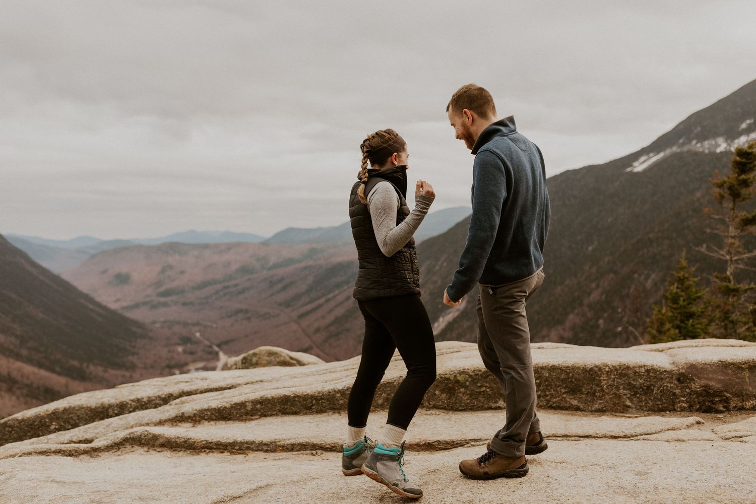 Proposal on the summit of Mount Willard in the White Mountains of New Hampshire.