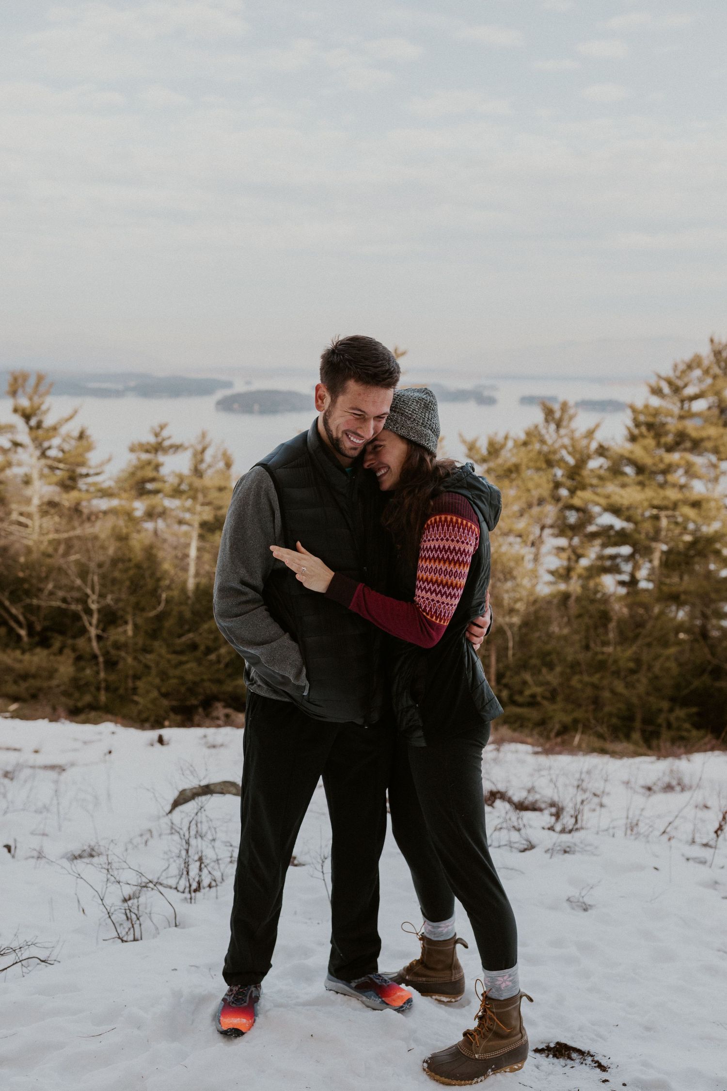 Kirsten soaking up the moment and hugging onto Ivan with excitement and disbelief.