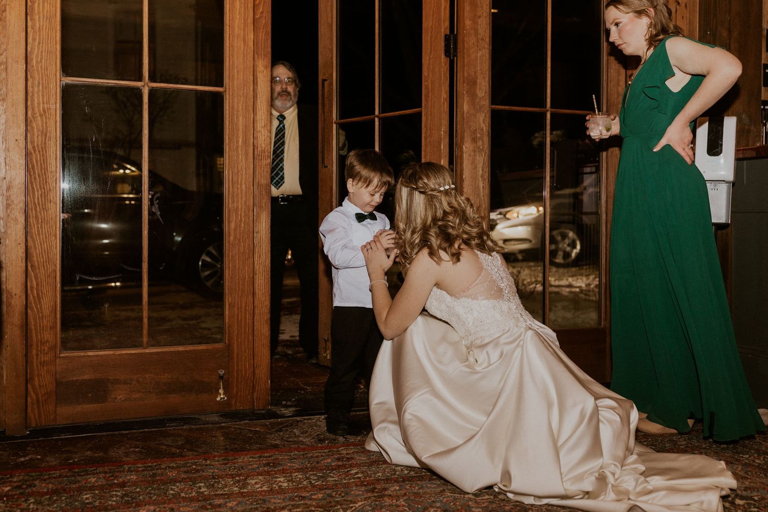 Deirdre talking with Colby before he left the wedding reception for the night.