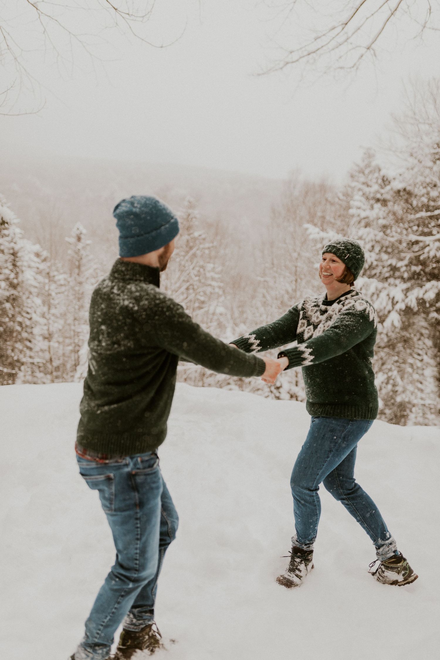 Taylor and Ken snuggling up together in a White Mountain National Forest Shelter while hiking the Flume Gorge in NH.
