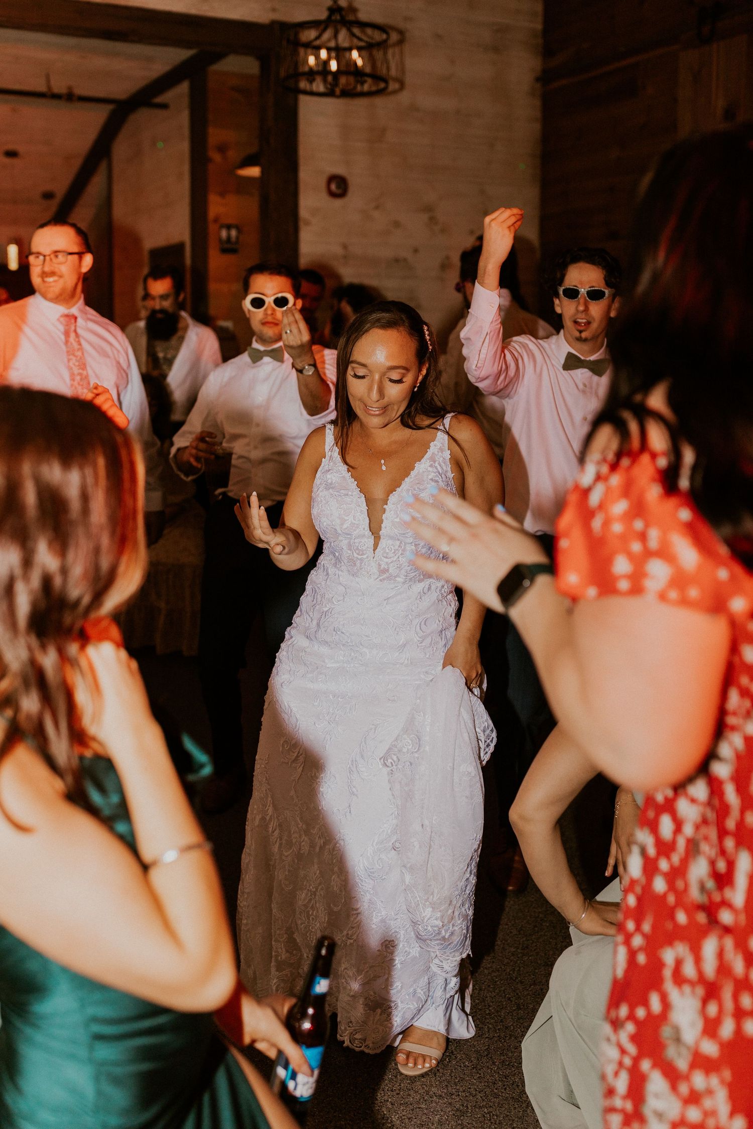 Dancing the night away with friends and family on the dance floor at the Arabella Estate in Buxton Maine.