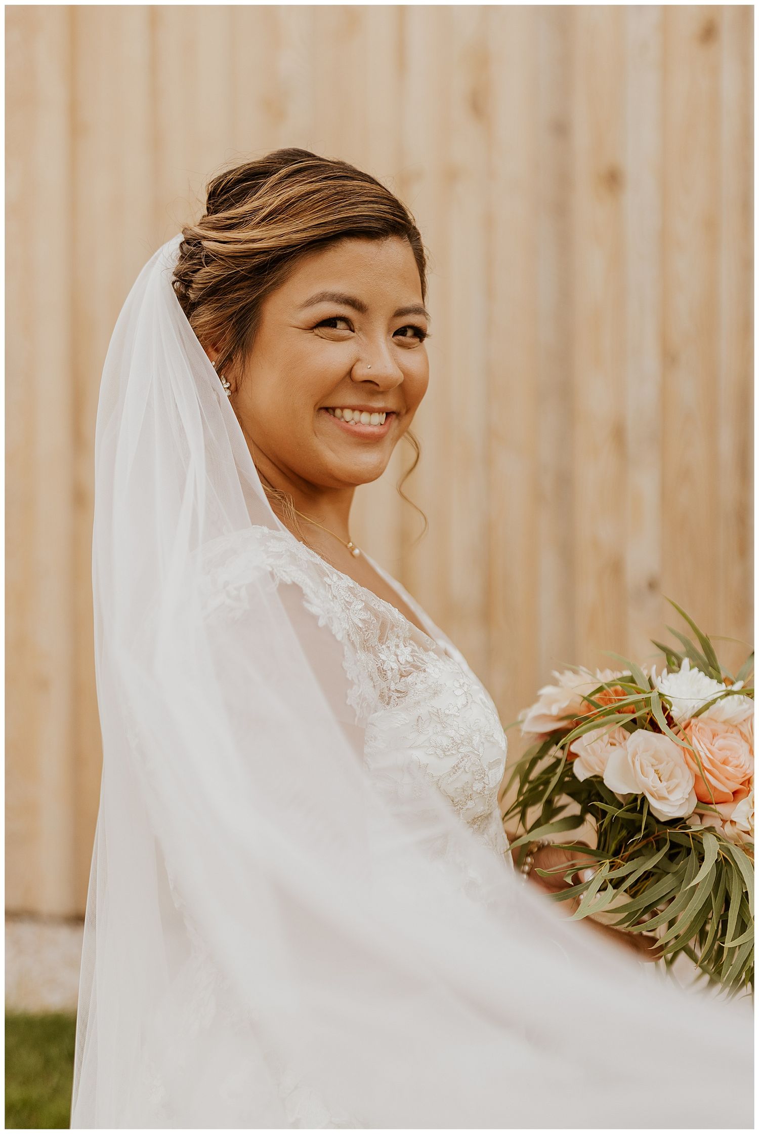 NH bride with long veil