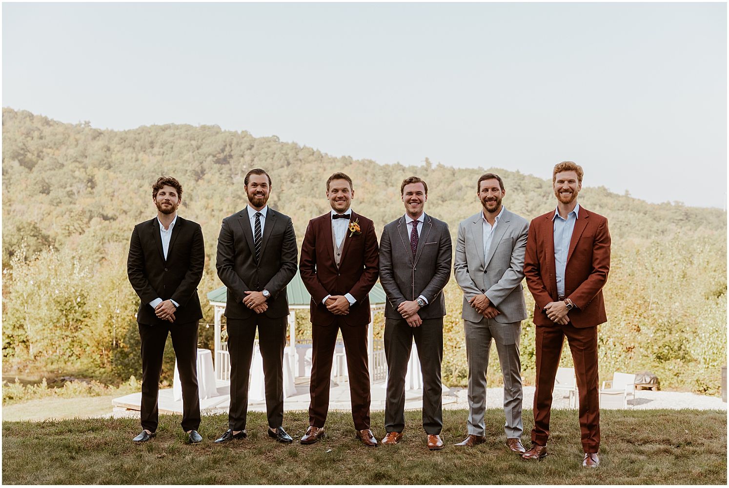 Groomsmen at Gilford NH intimate wedding