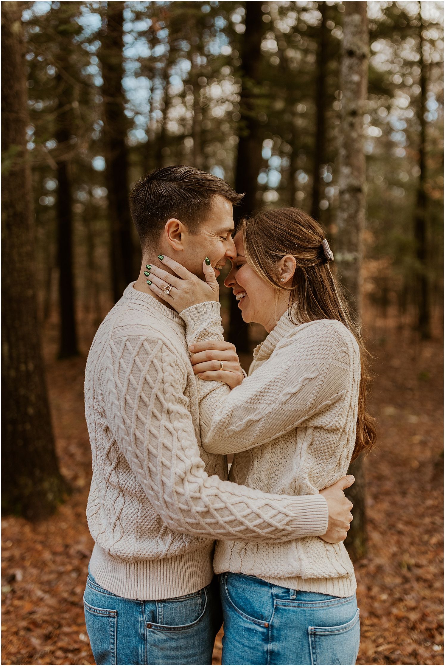 Couples photo session during romantic North Conway getaway