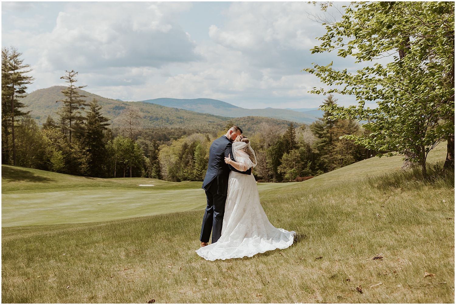 Bride and groom portraits new hampshire mountain wedding - Robin Easler Photography