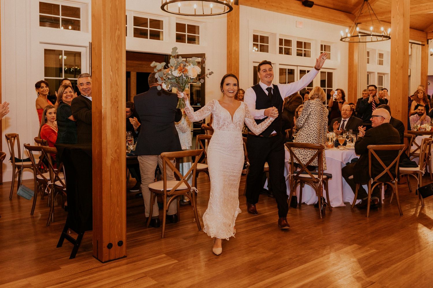 Reception inside the Lake House at Owl's Nest Resort in Thornton, New Hampshire.
