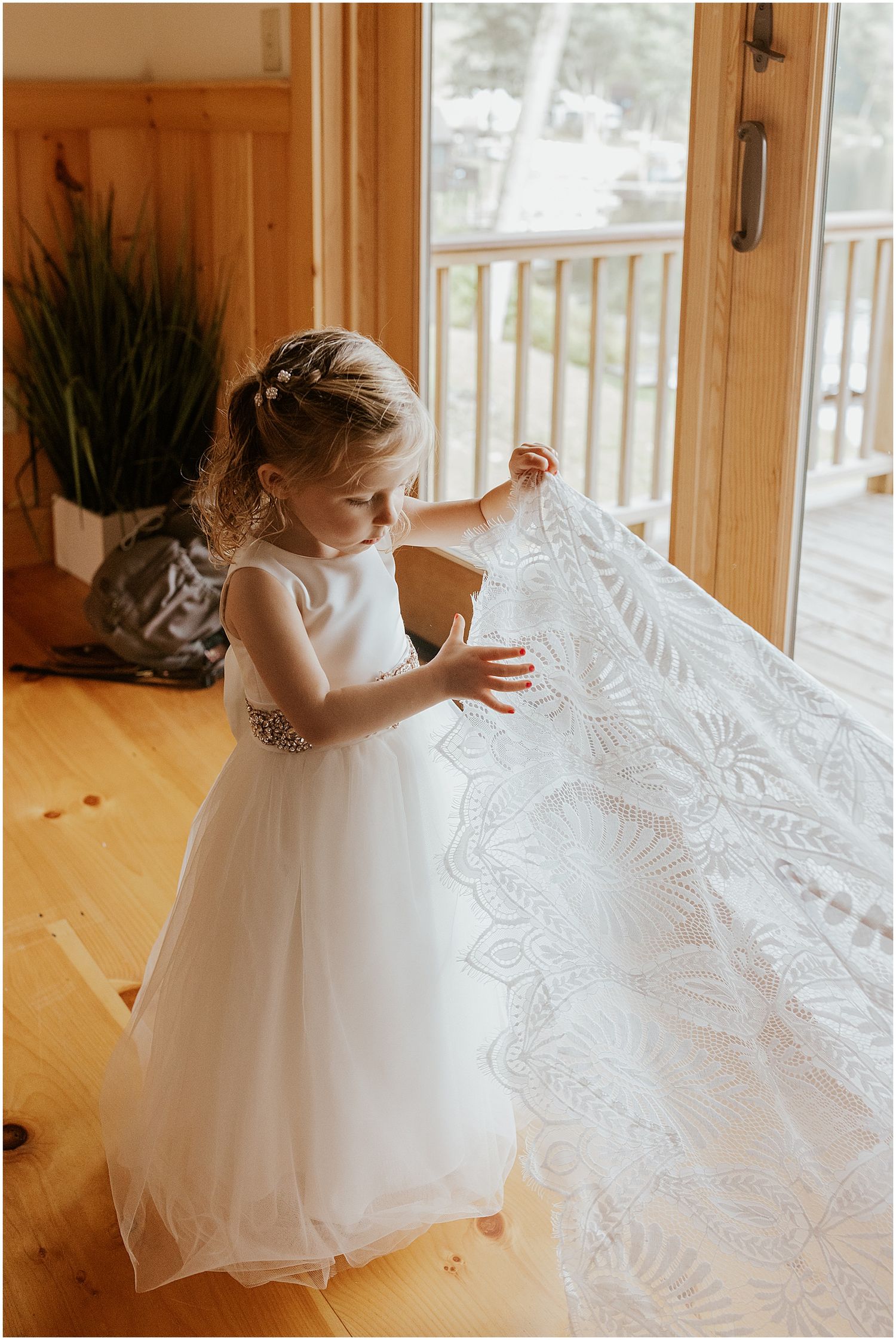Flower girl NH lake wedding