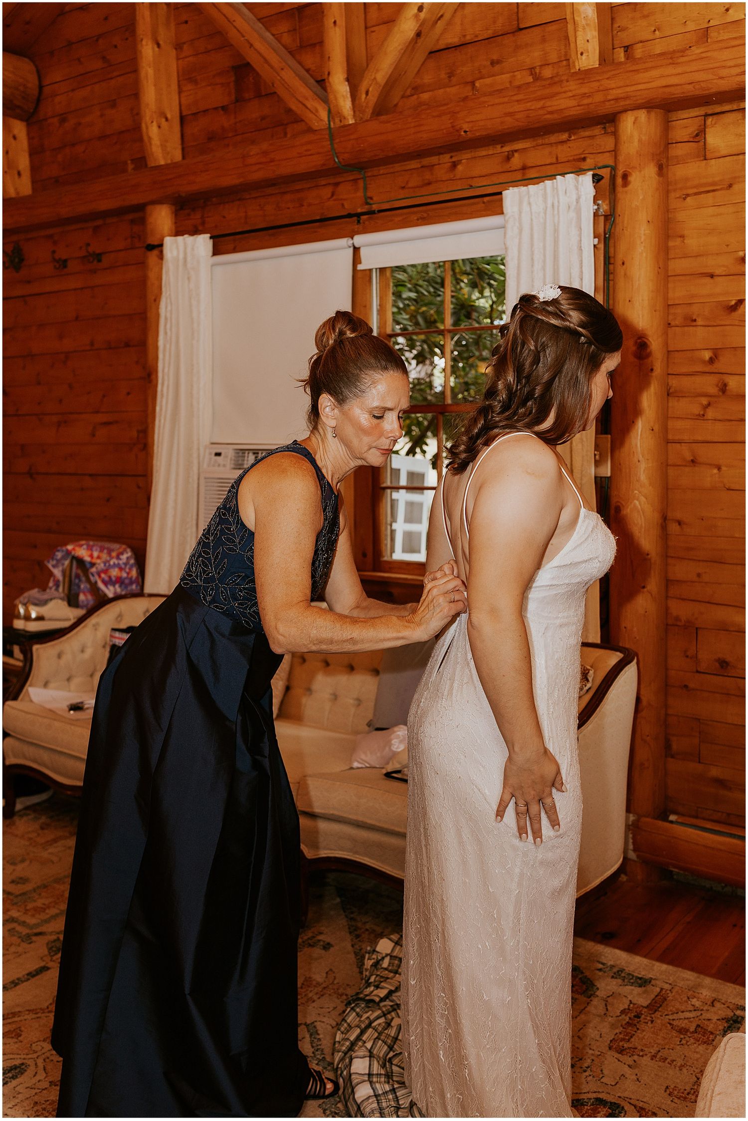 Bride getting ready for her New Hampshire wedding