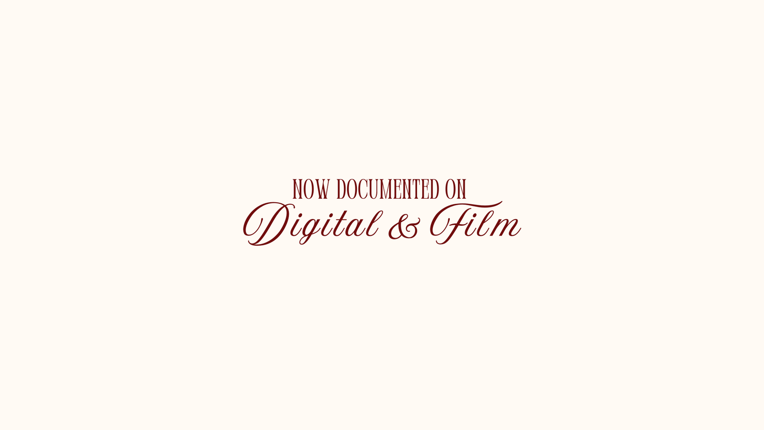Simple text logo reading 'Digital & Film' in burgundy colored font on a light beige background.