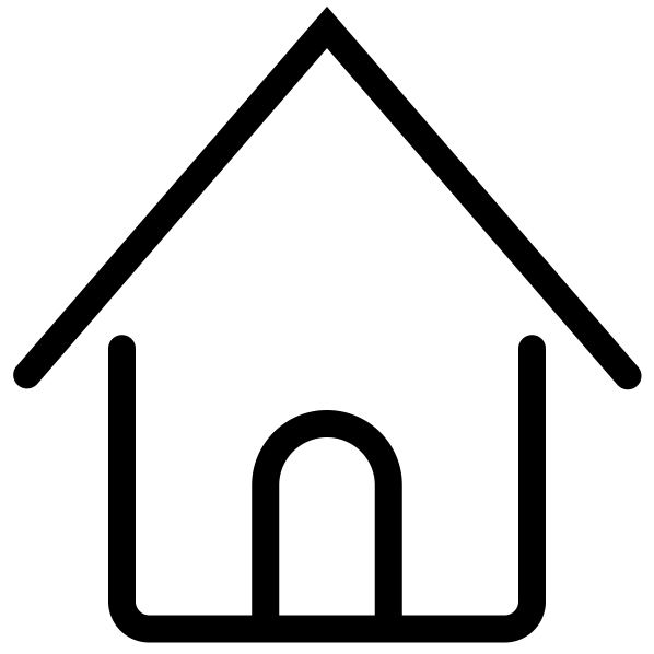 Simple black line drawing of house icons in a row showing different architectural shapes and styles.