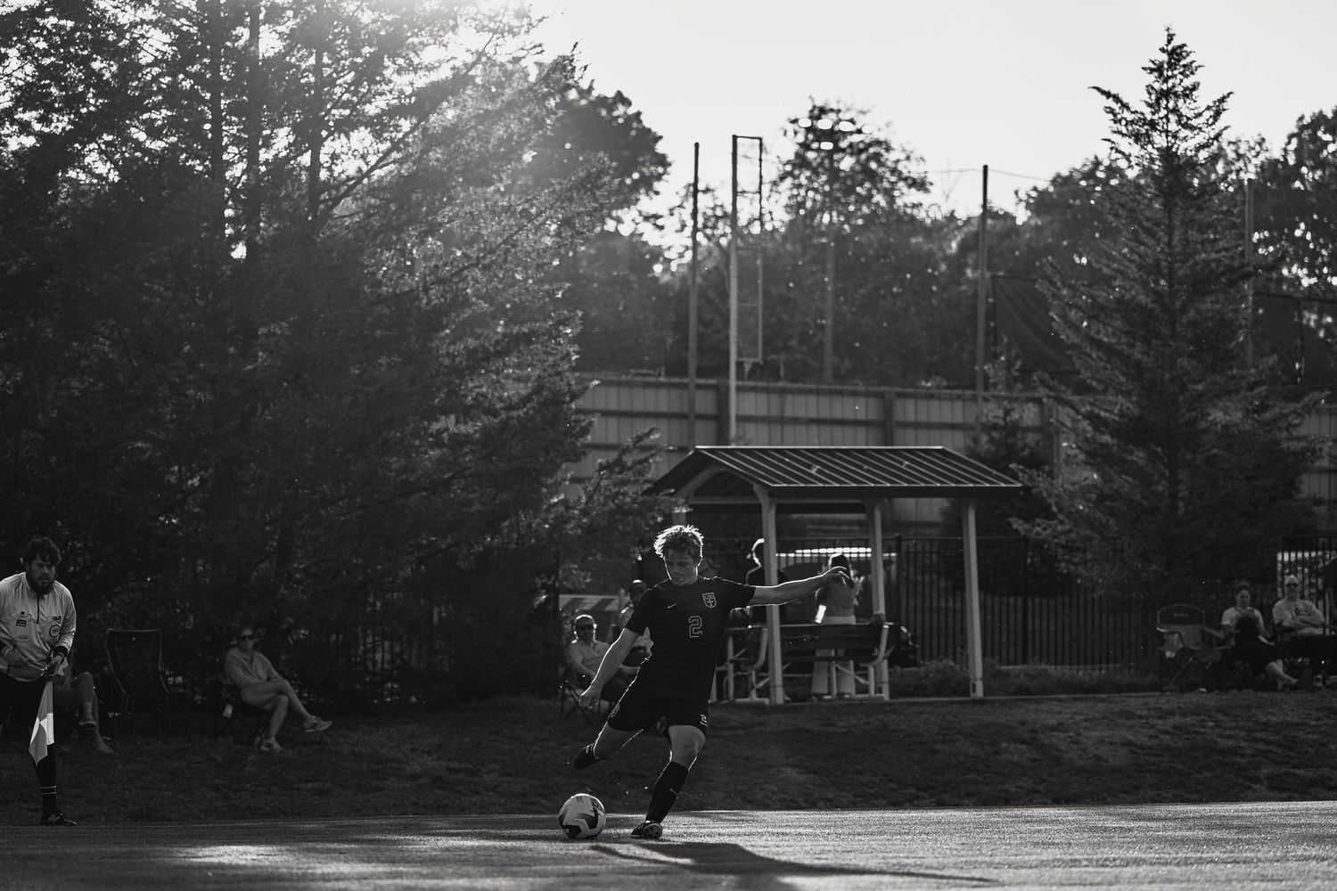 Leif Classen kicks a corner ball against Concord High School