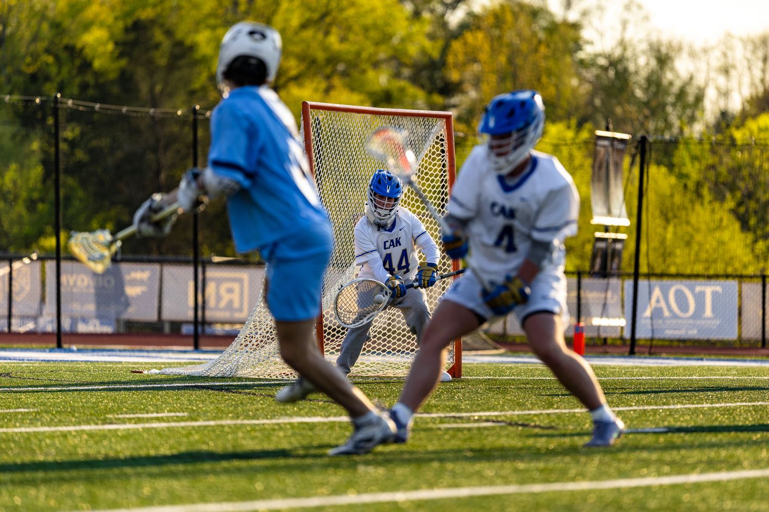 Goalie Gentry Nickloes saves a goal shot by a Walker Valley player
