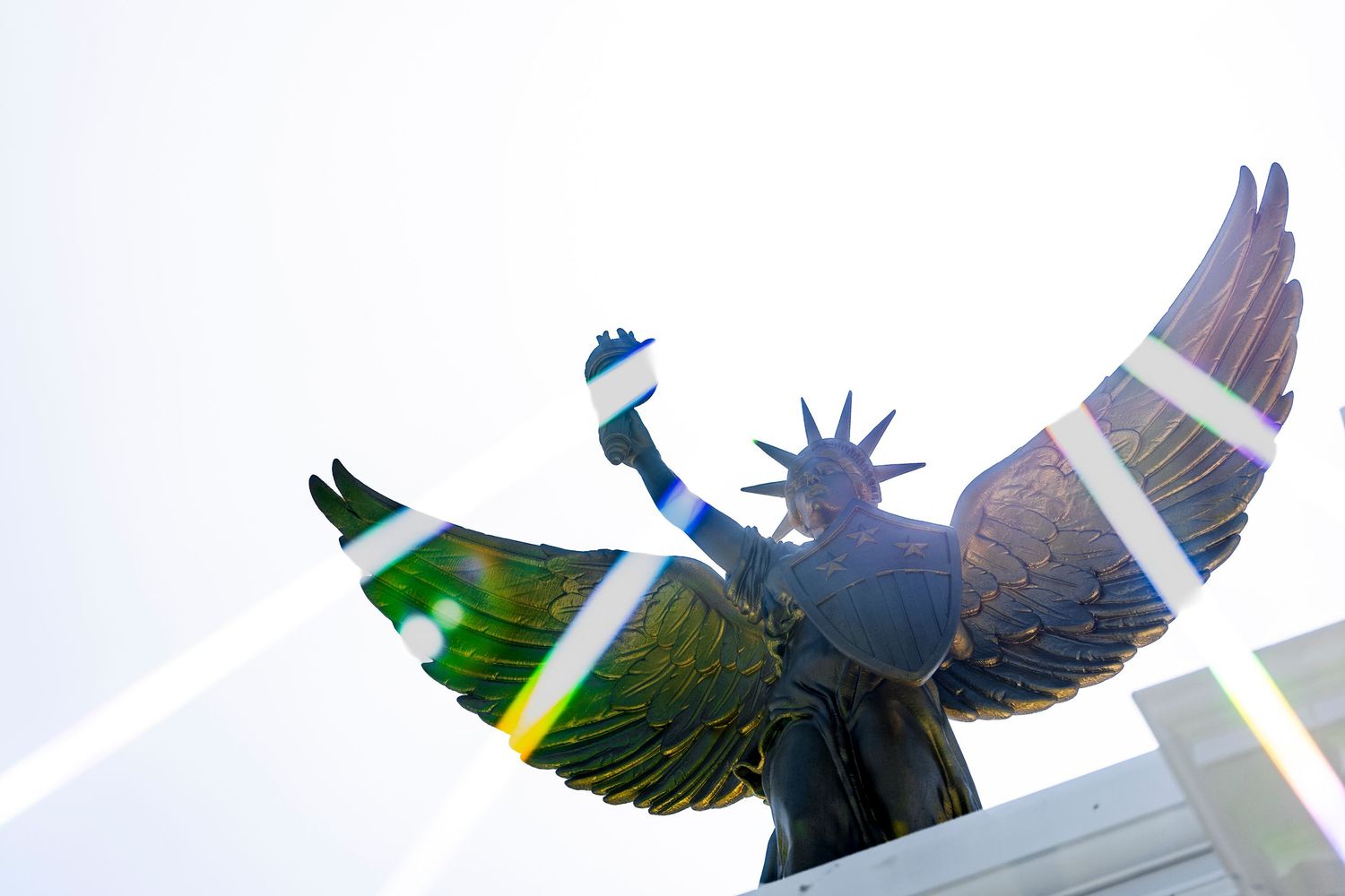 Lady Liberty is shown on top of the proposed Triumph Arch at The Great American State Fair