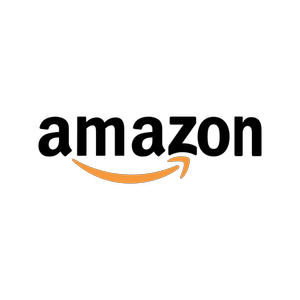 Amazon's iconic black and orange smile logo on dark background.
