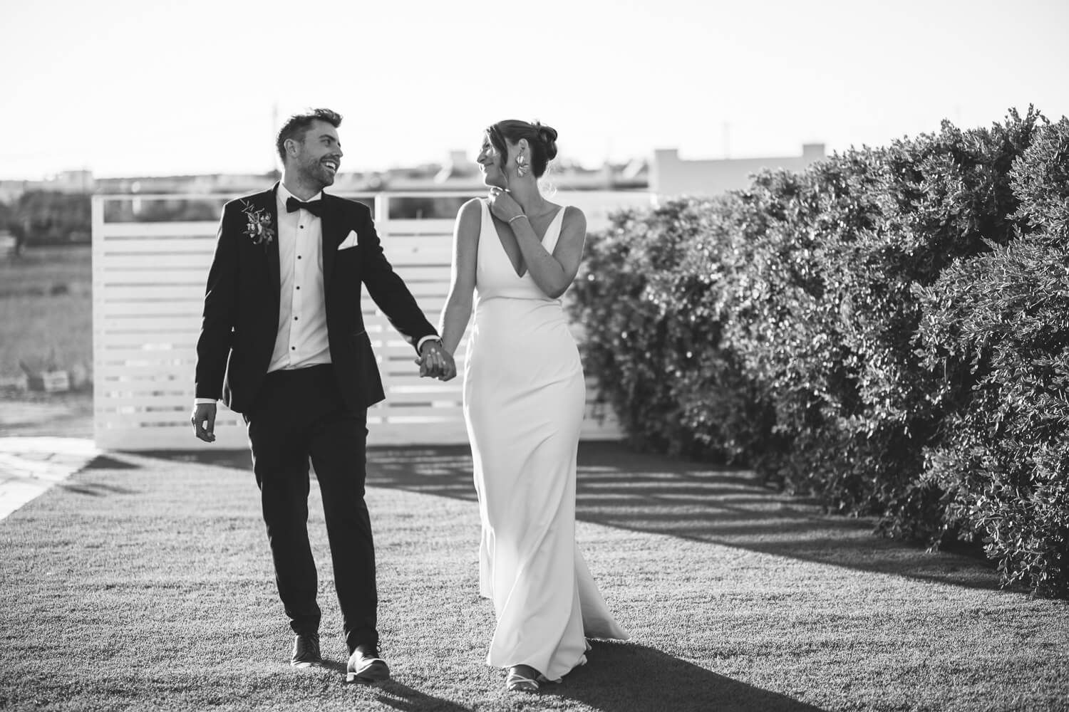 Cinematic wedding portrait of a UK couple in the Greek islands