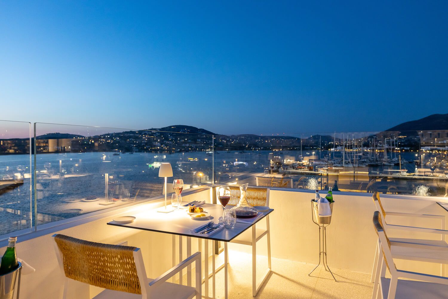 Breathtaking sunset lighting over a luxury dining table setup