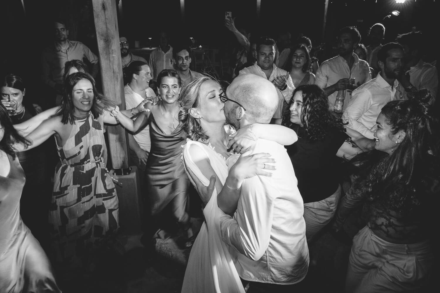 Dimitris and Ioanna sharing their romantic first dance under the stars