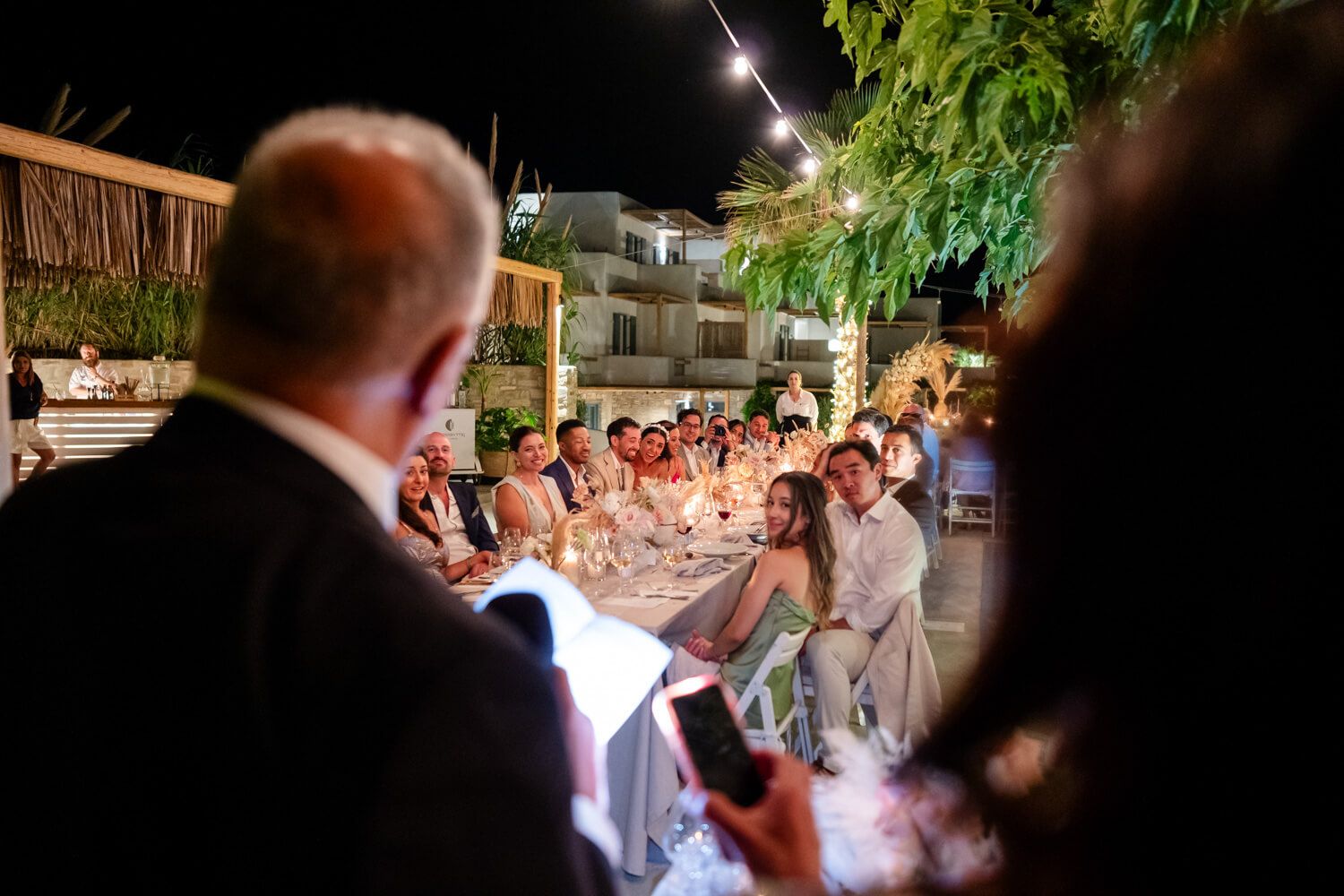Wedding reception and speeches at Seesoo Paros by Michael Salis