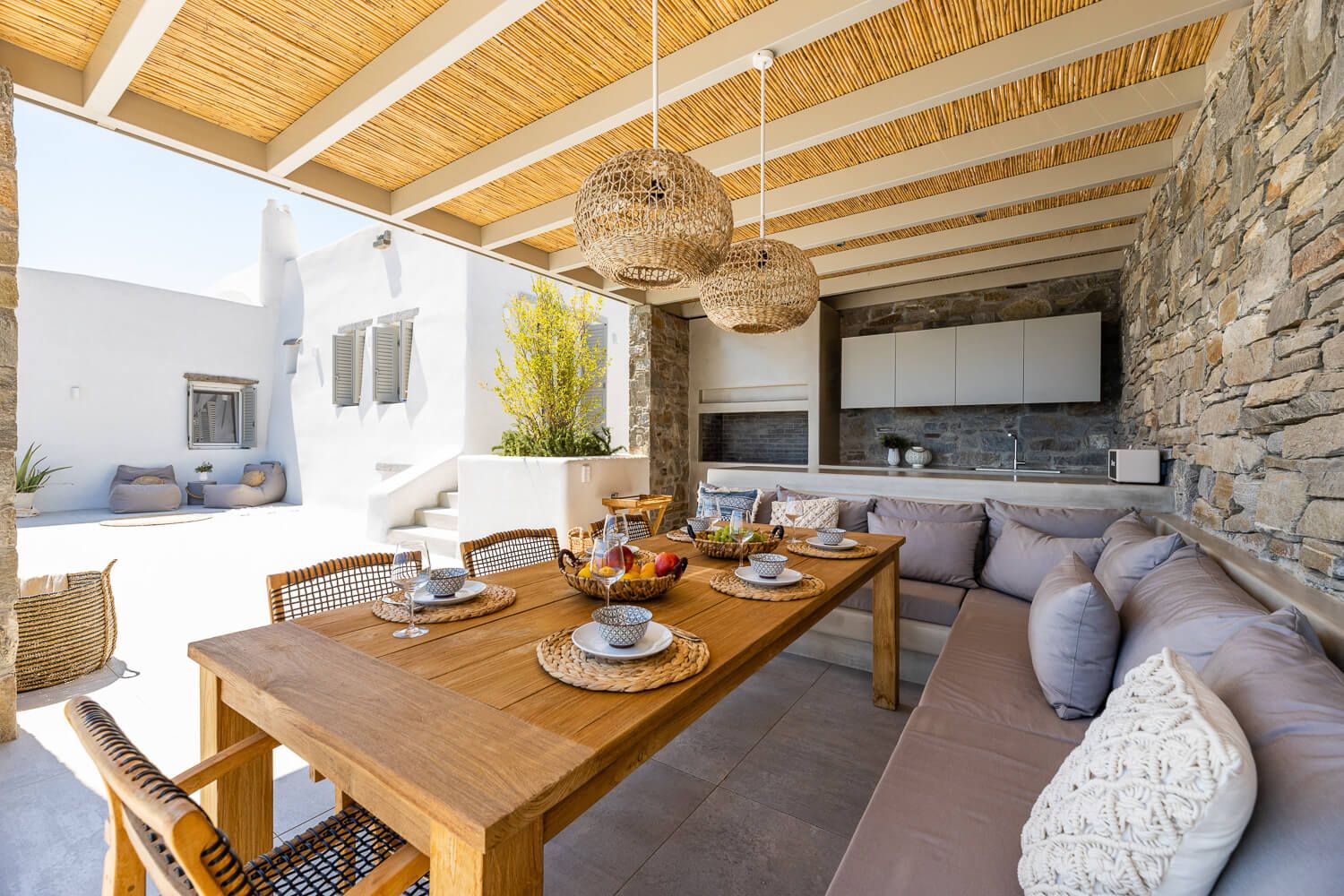 Serene outdoor lounge styling near Drios and Golden Beach