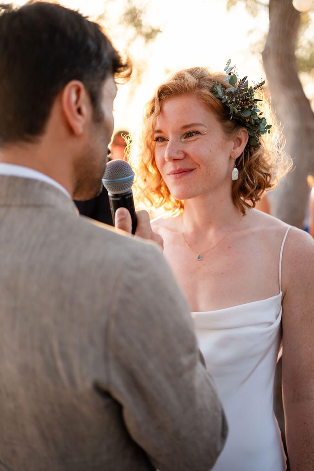 Sun-kissed bridal portrait of Vanessa on a Greek island beach