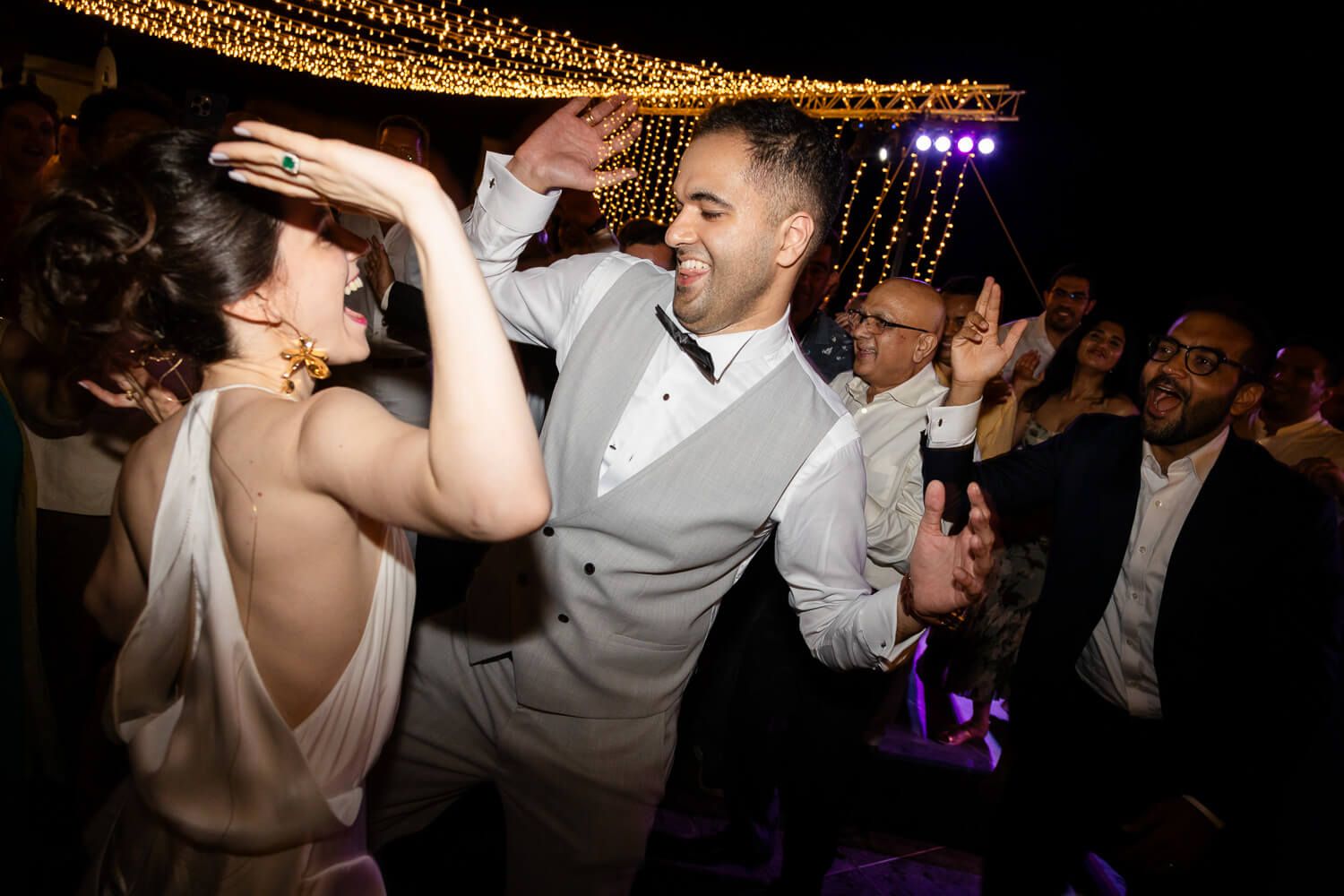 Bride and groom enjoying every second of their destination wedding