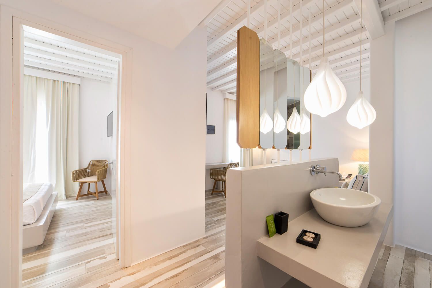 Elegant bathroom design in a high-end Mykonos property