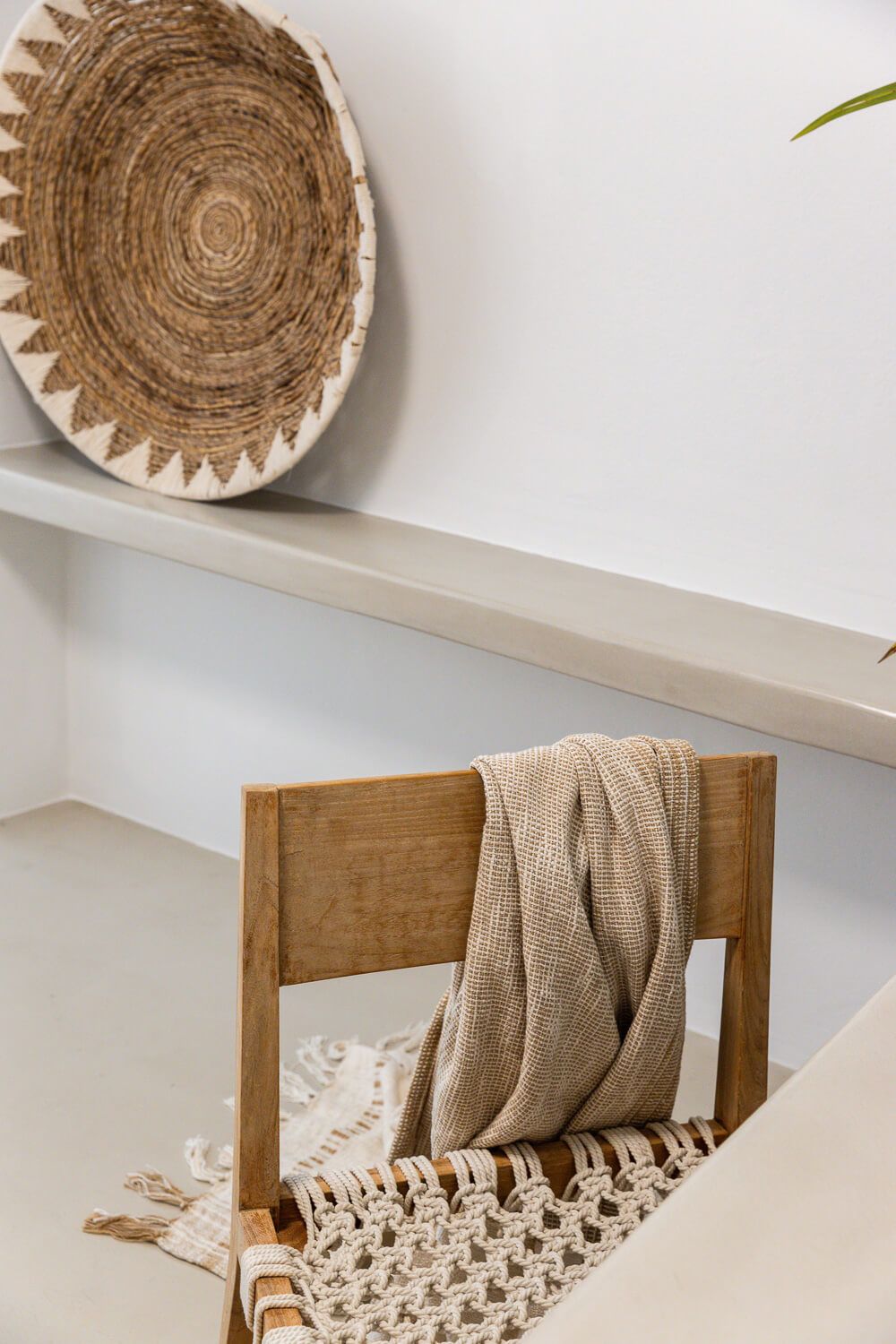 Detail shot of meticulous styling and bespoke accessories in a private villa in Greece