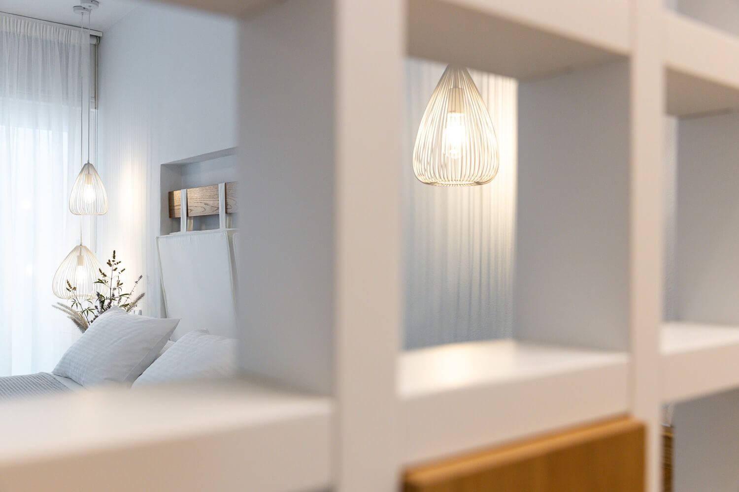 Exceptional craftsmanship visible in custom bedroom furnishings