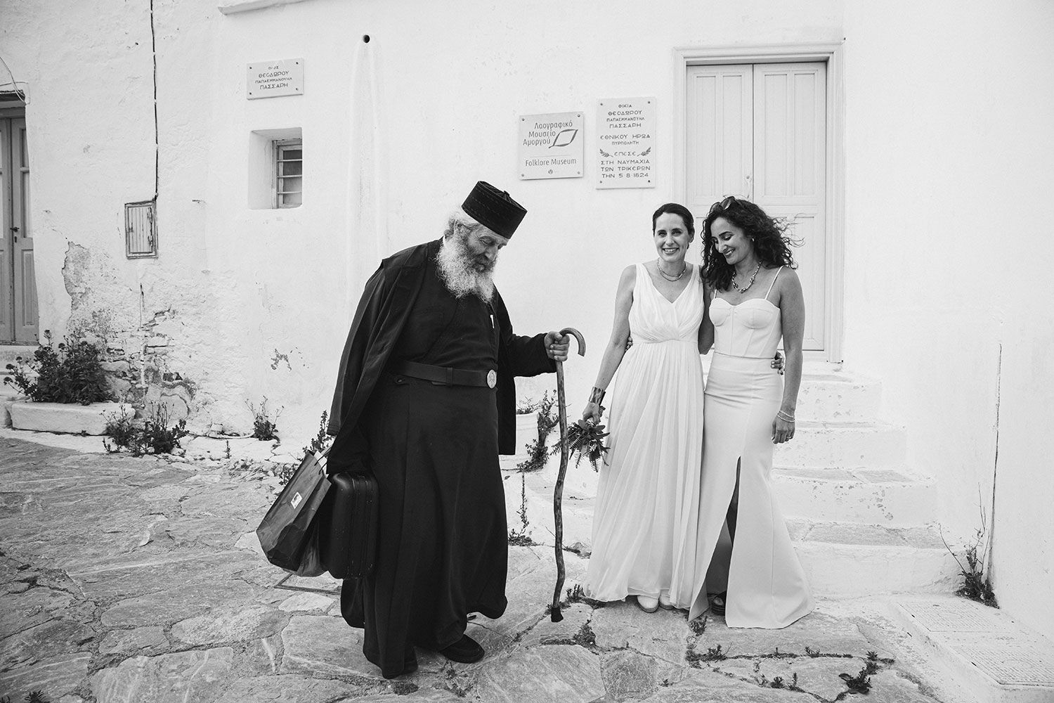 Authentic couple portraits after the wedding in Amorgos