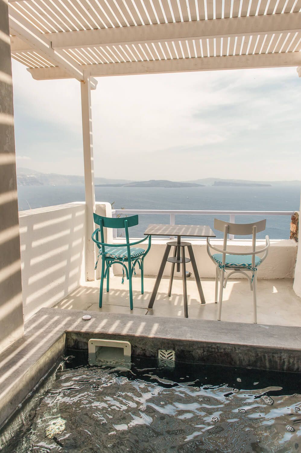 Relaxing exterior lounge area with uninterrupted sea vistas