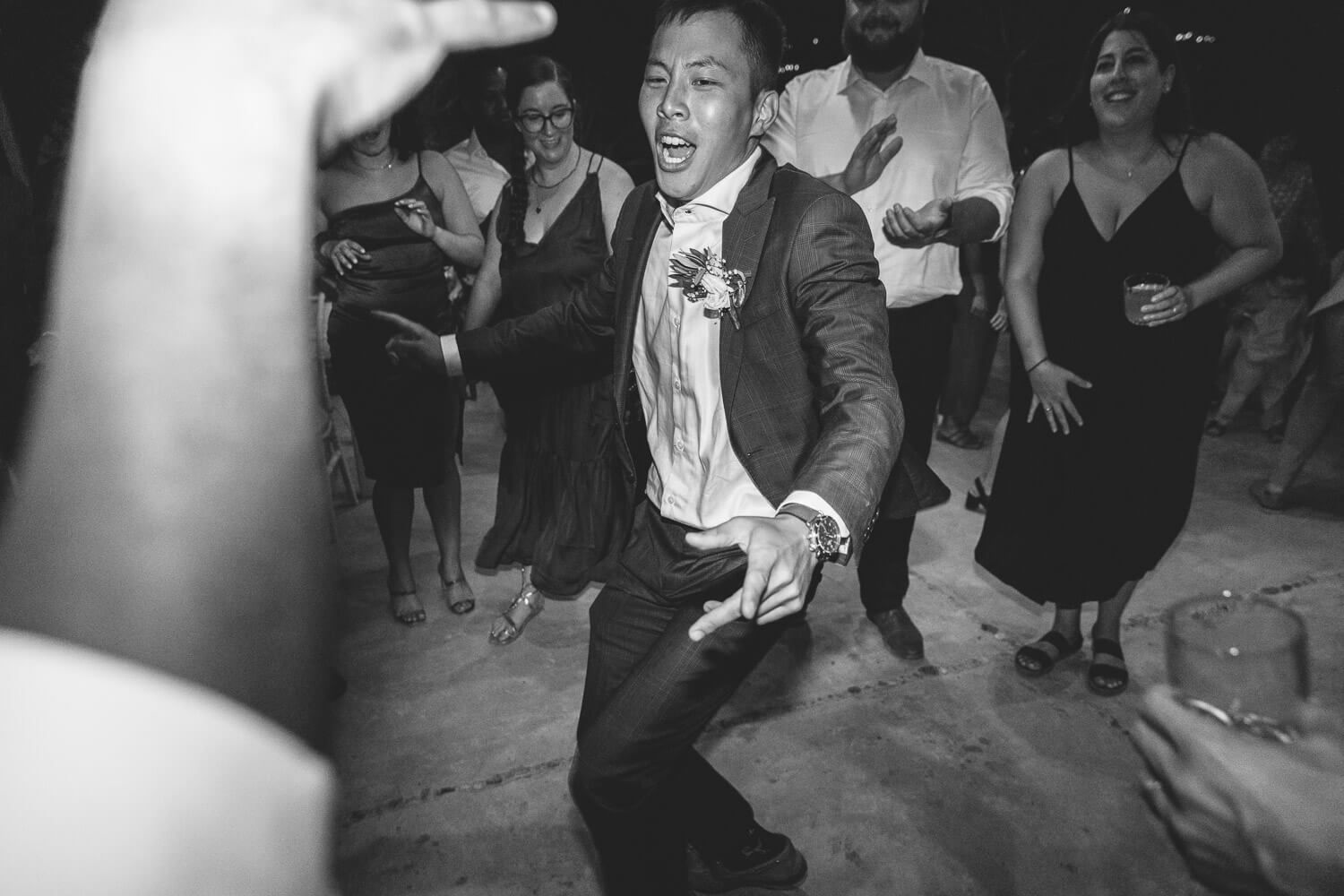 Night wedding photography in black and white